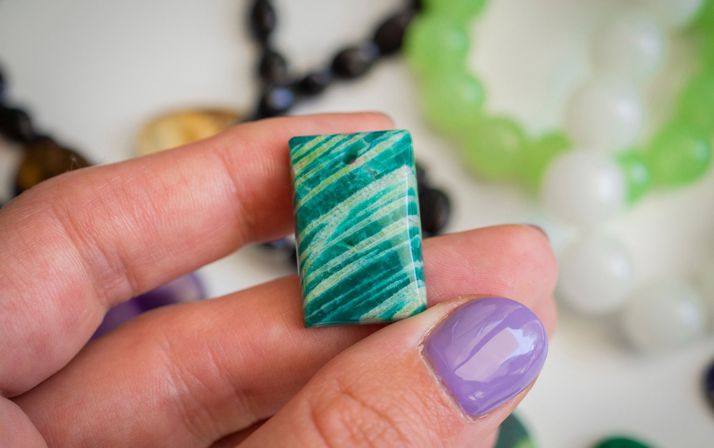 Polished Amazonite Stone Displaying Calming Blue-Green Tones