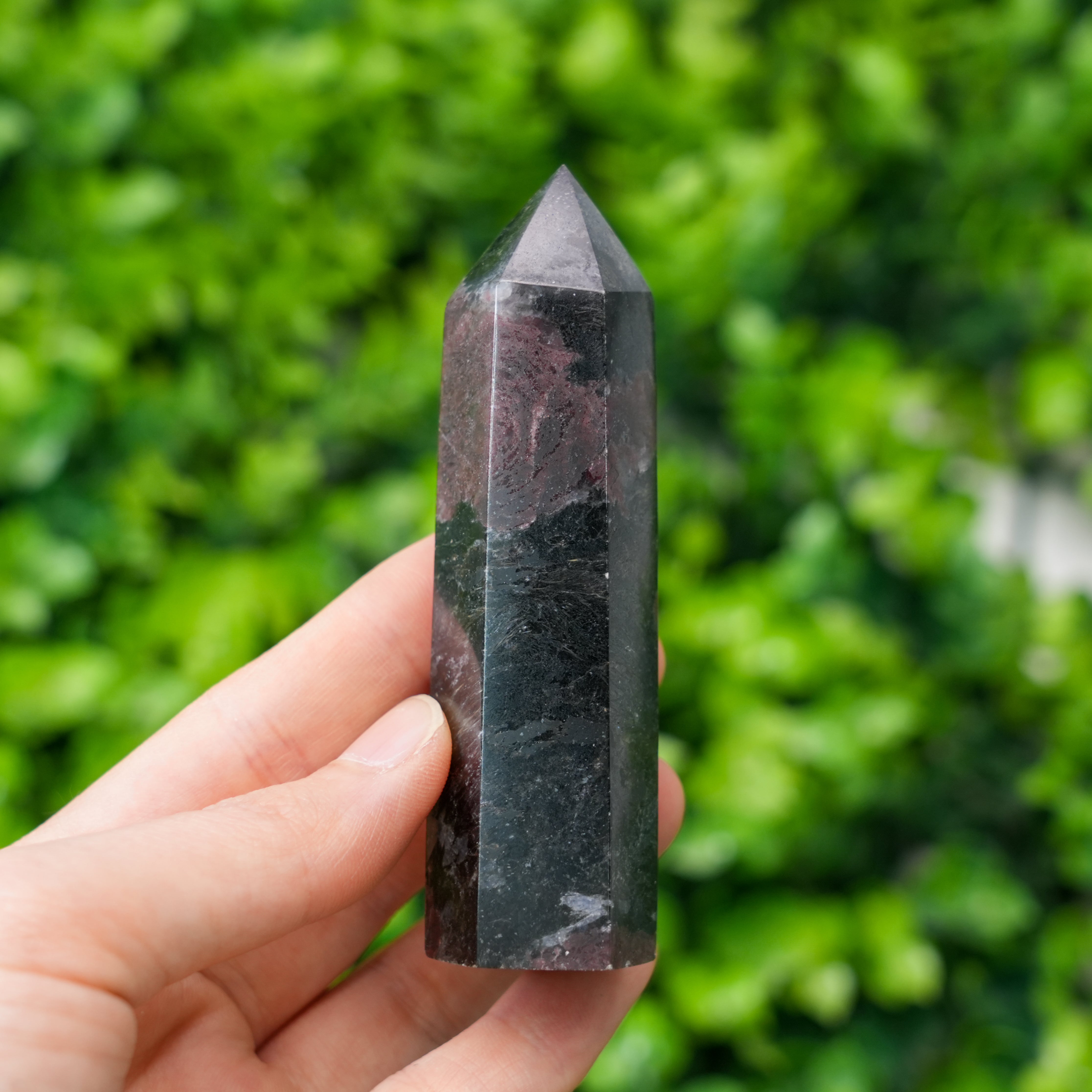 Astrophyllite Garnet Crystal Point Rare Radiating Mineral Tower for Transformation & Inner Fire