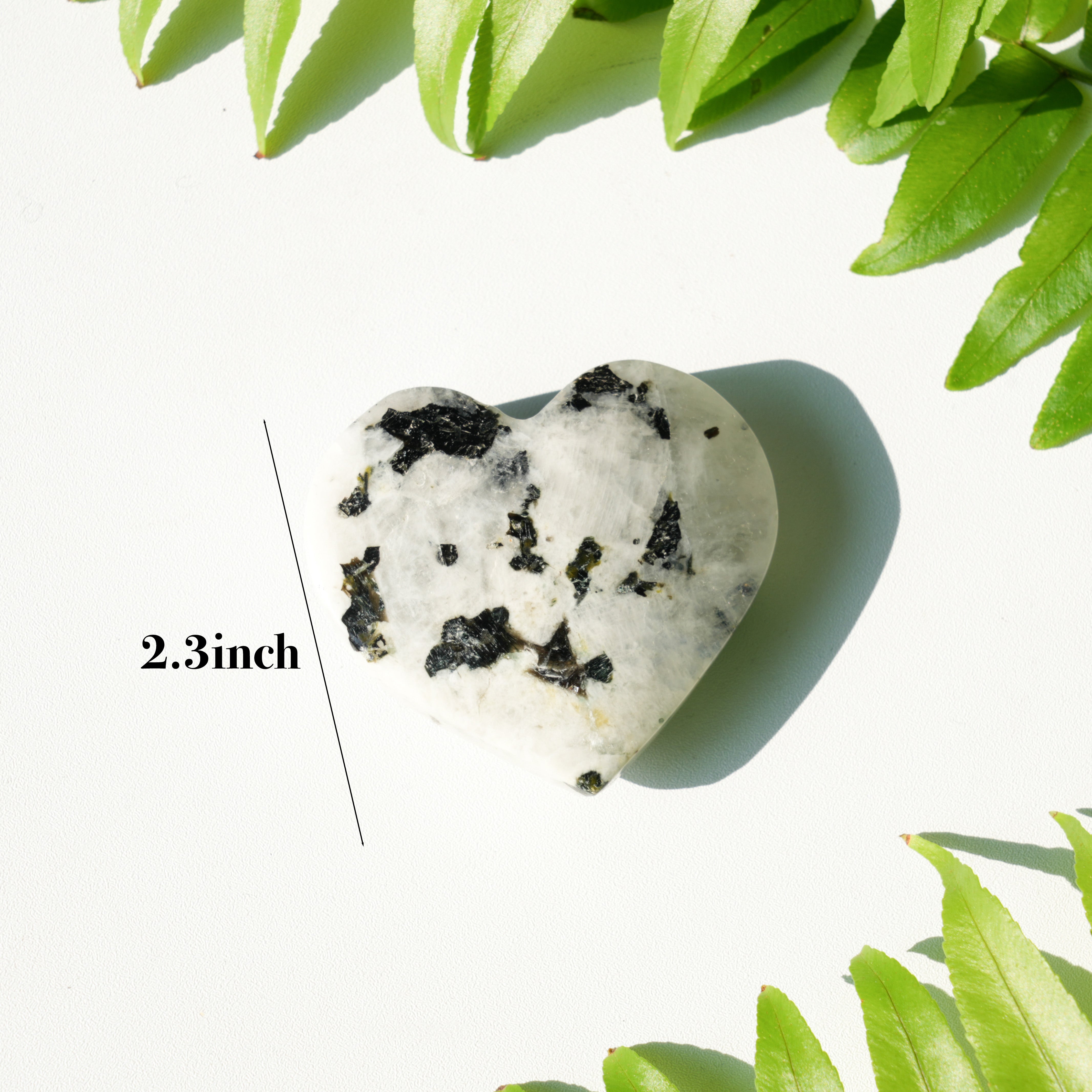 Black Dots White Moonstone Heart