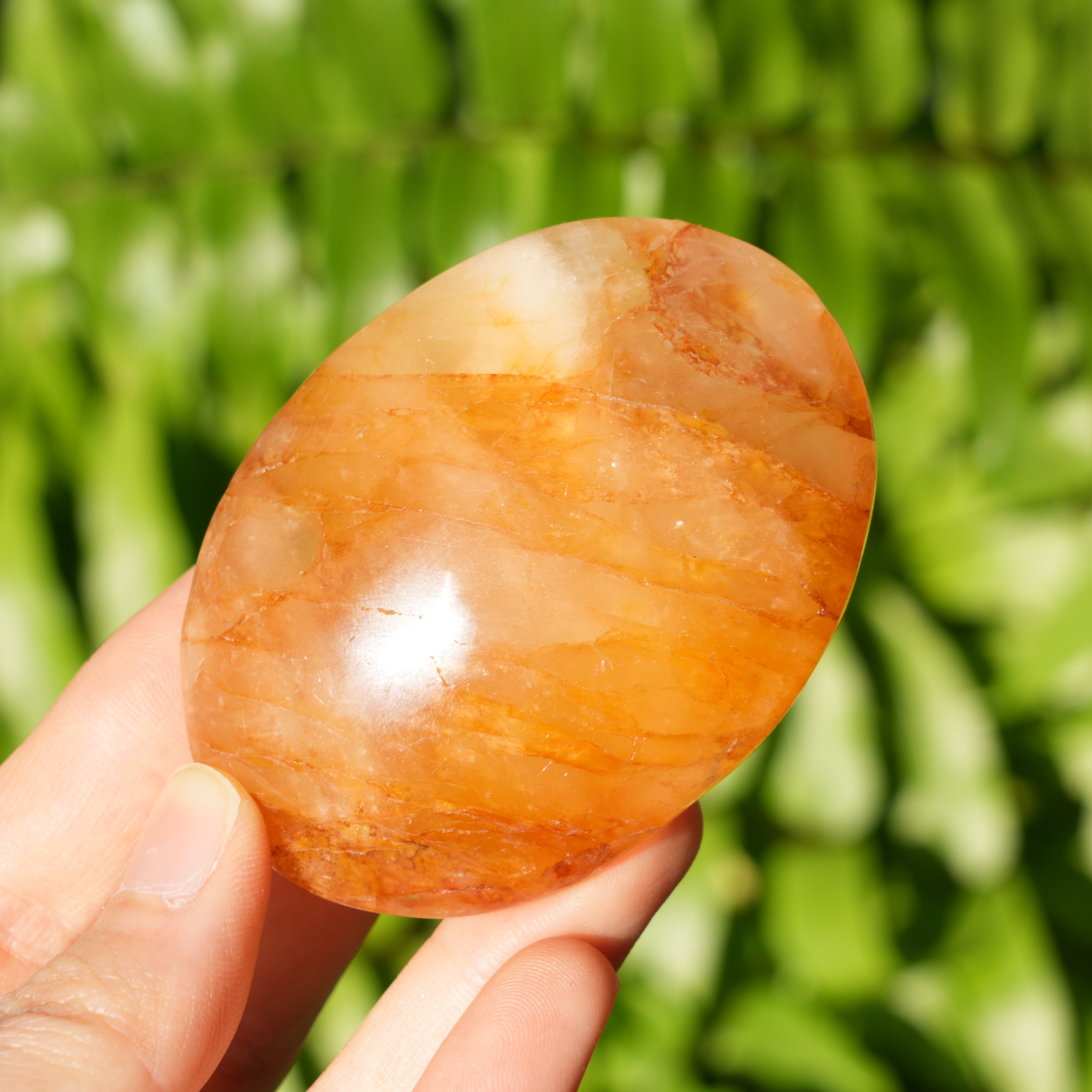 Yellow Fire Quartz Palmstone