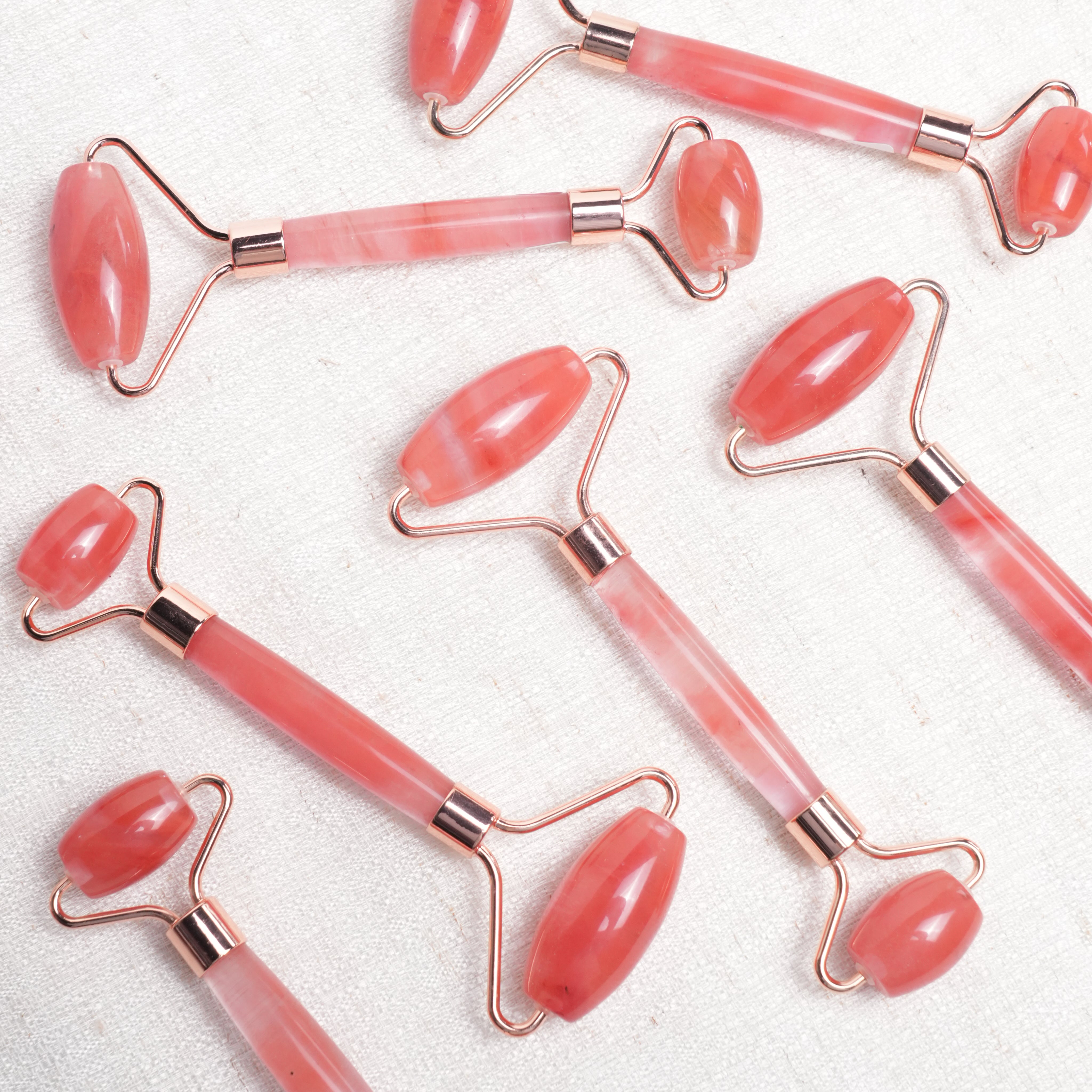 Red Melting Crystal Roller for Face & Gua Sha