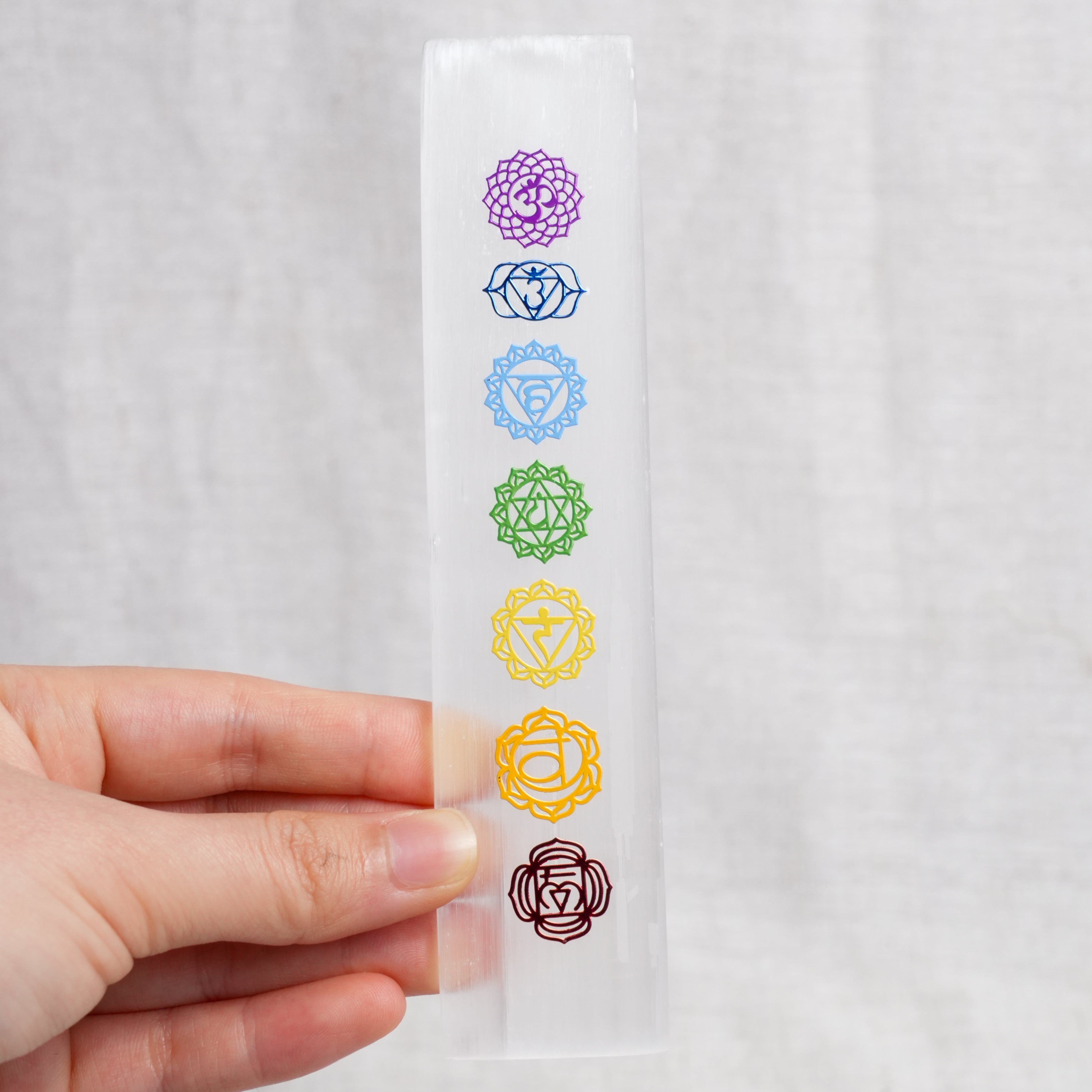 Selenite 7 Chakra Bar
