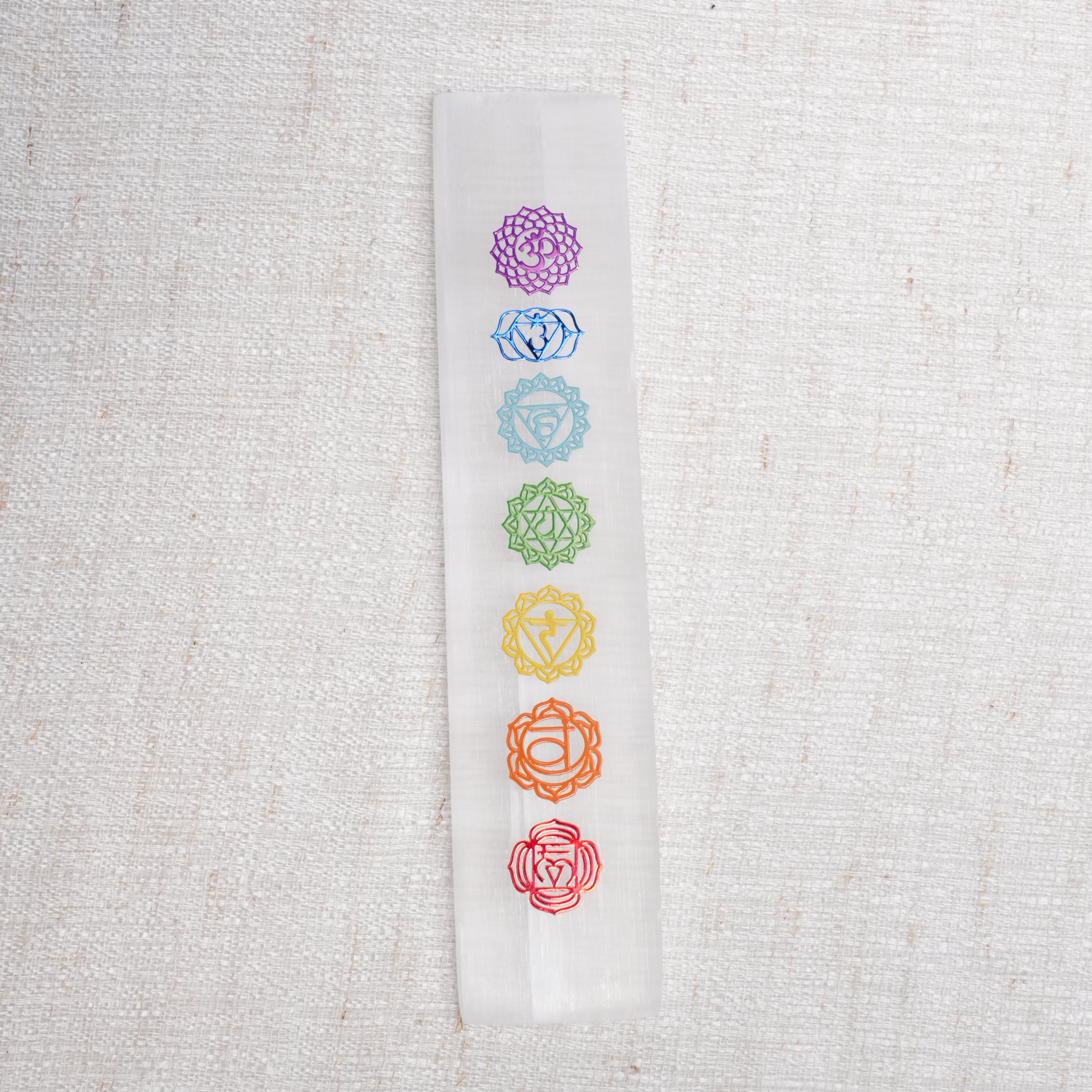 Selenite 7 Chakra Bar
