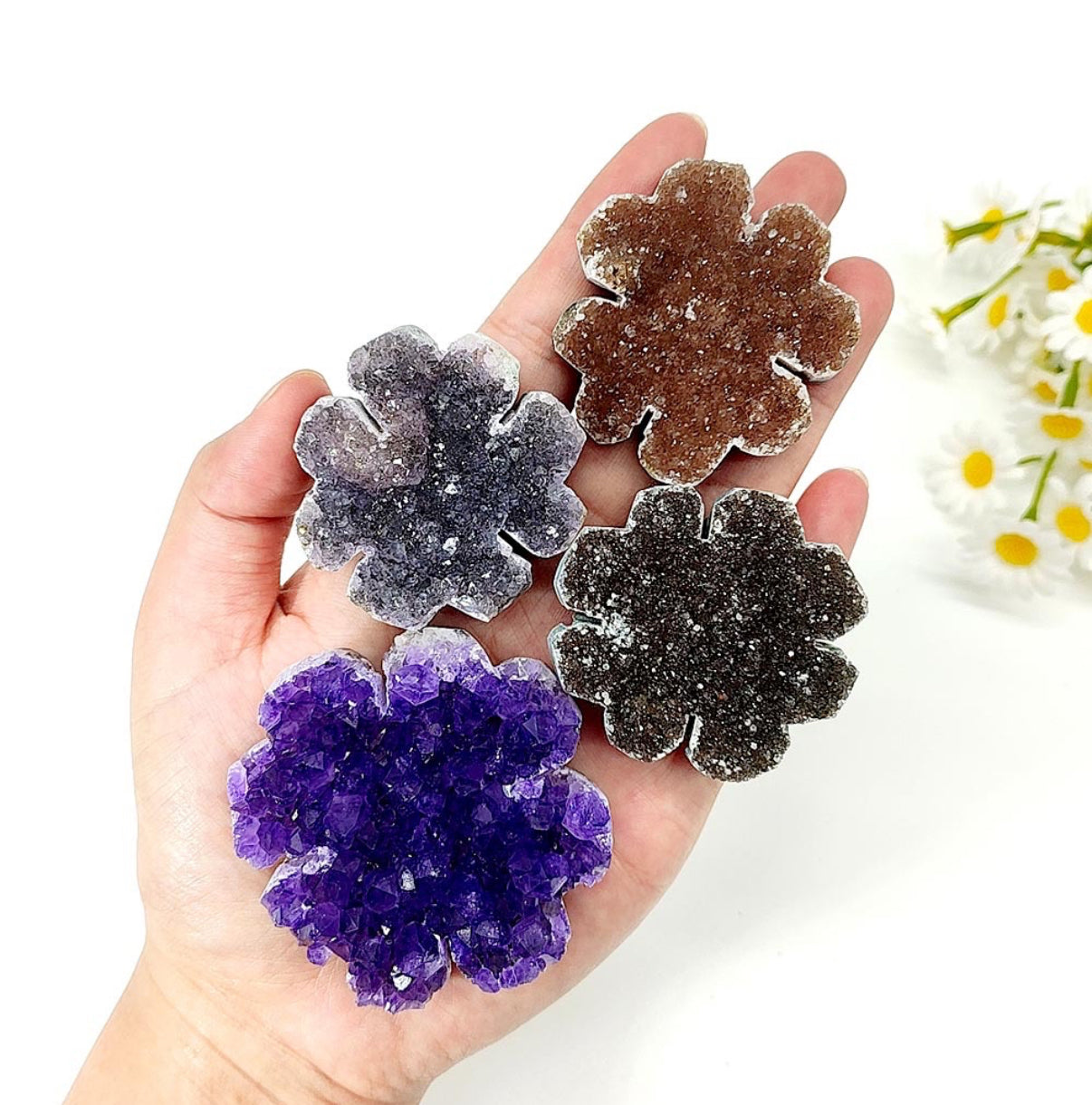 Natural Amethyst Cluster Four-Leaf Clover