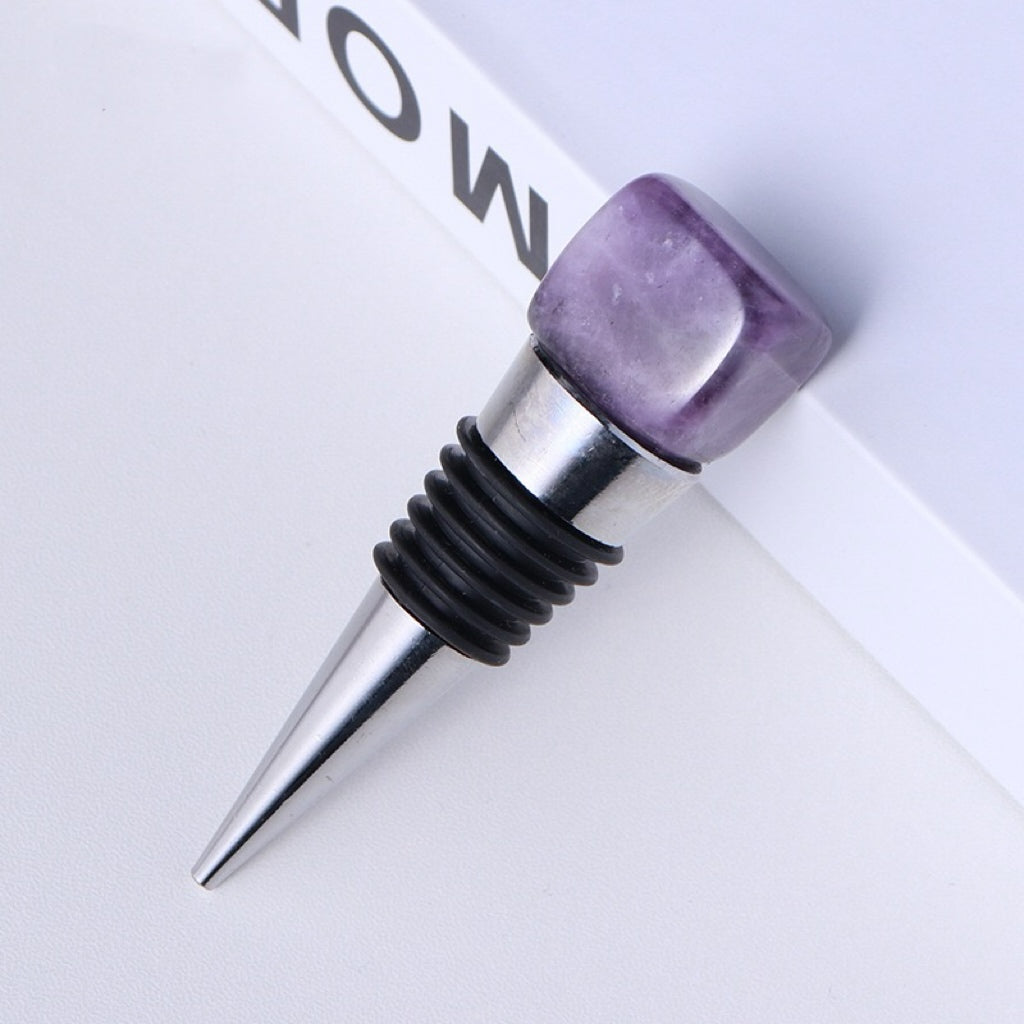 Natural Crystal Cube Red Wine Stopper
