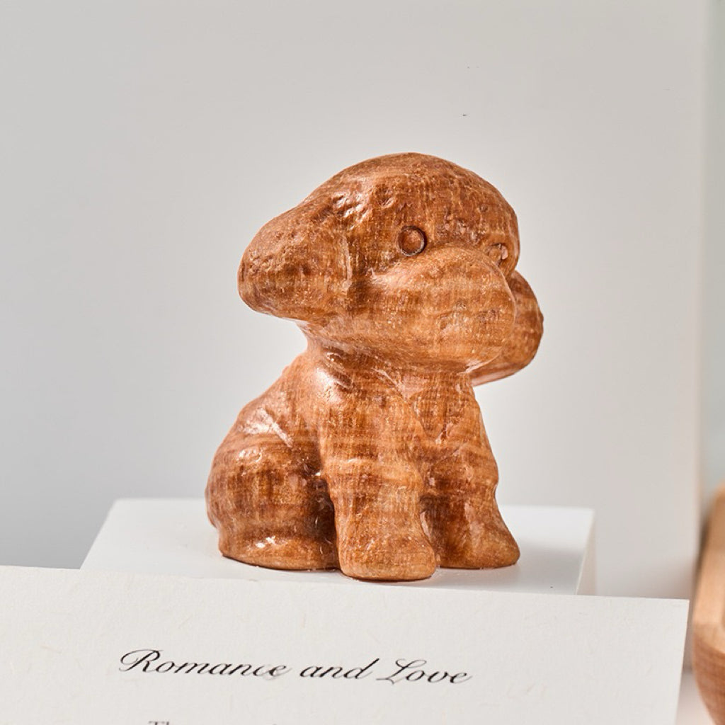 Handmade Gemstone Crystal Dog Statue