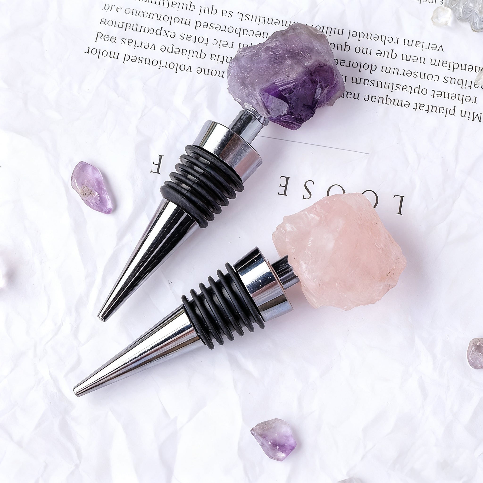 Natural Crystal Raw Stone Red Wine Stopper