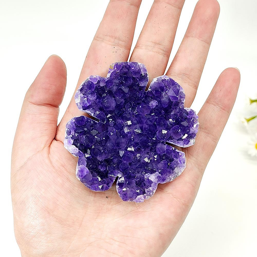 Natural Amethyst Cluster Four-Leaf Clover