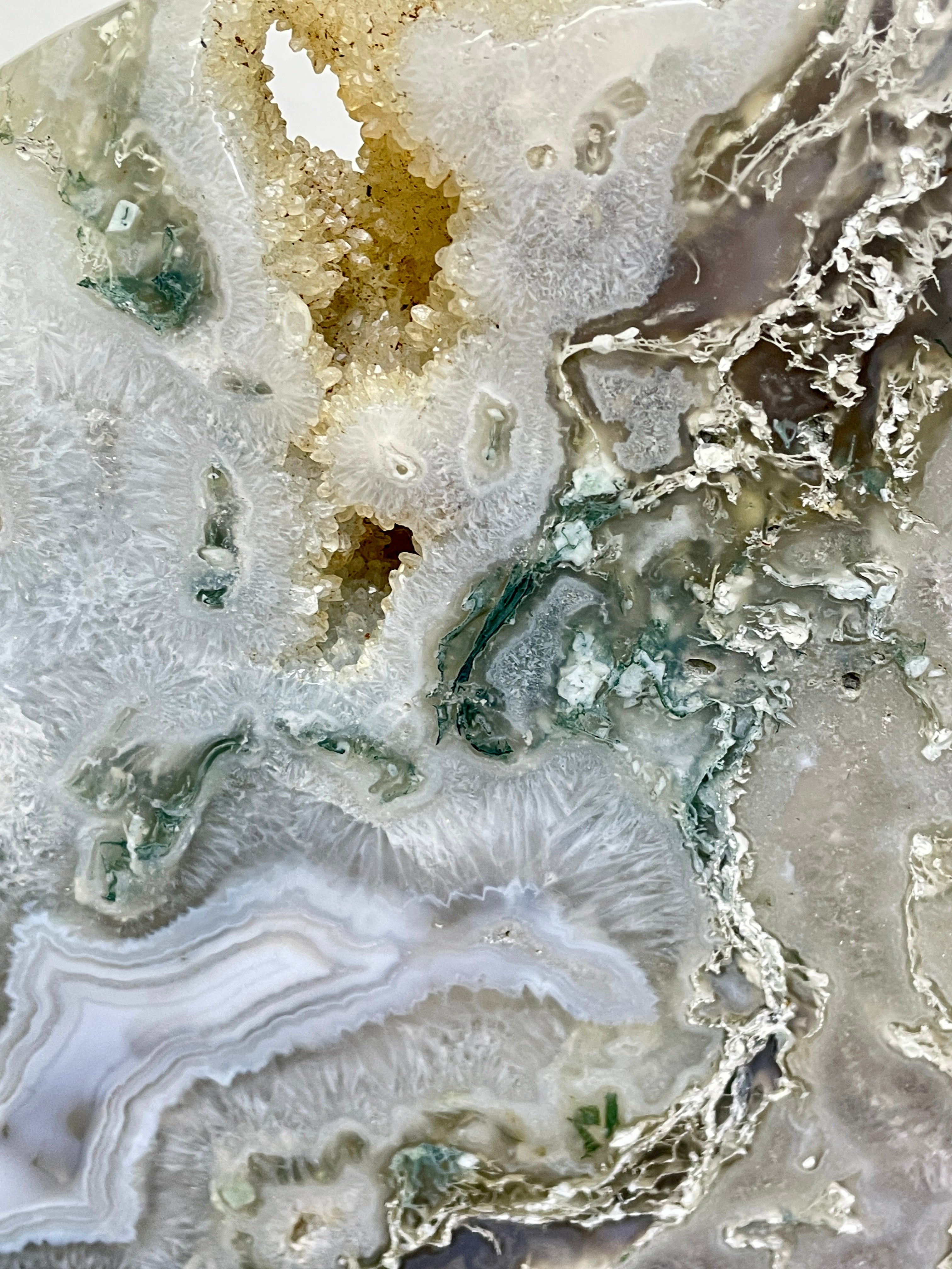 Moss Agate Moon Carving