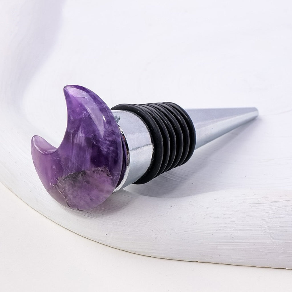 Natural Crystal Moon Red Wine Stopper