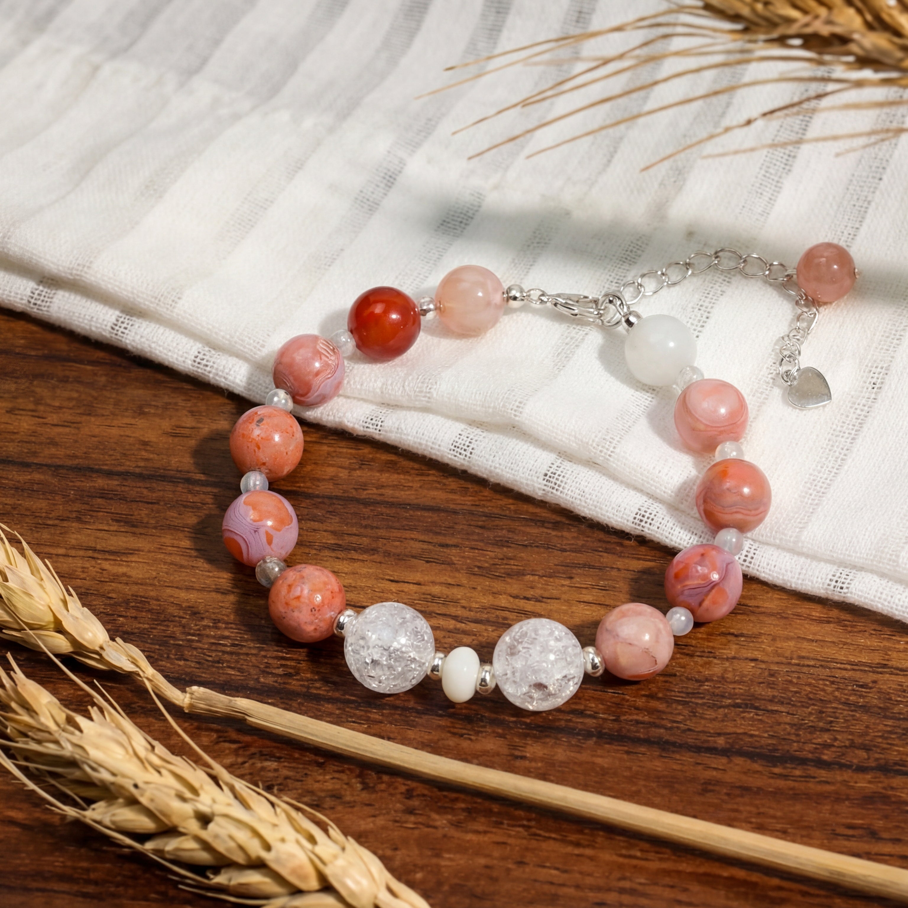 Custom Petal Agate Bracelet