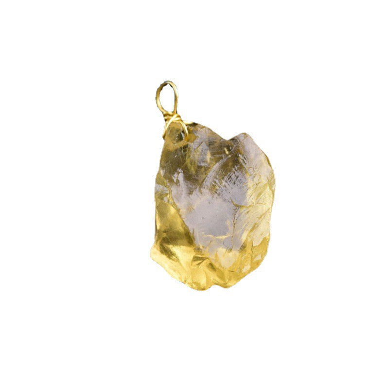 Citrine Rough Stone Pendant Necklace