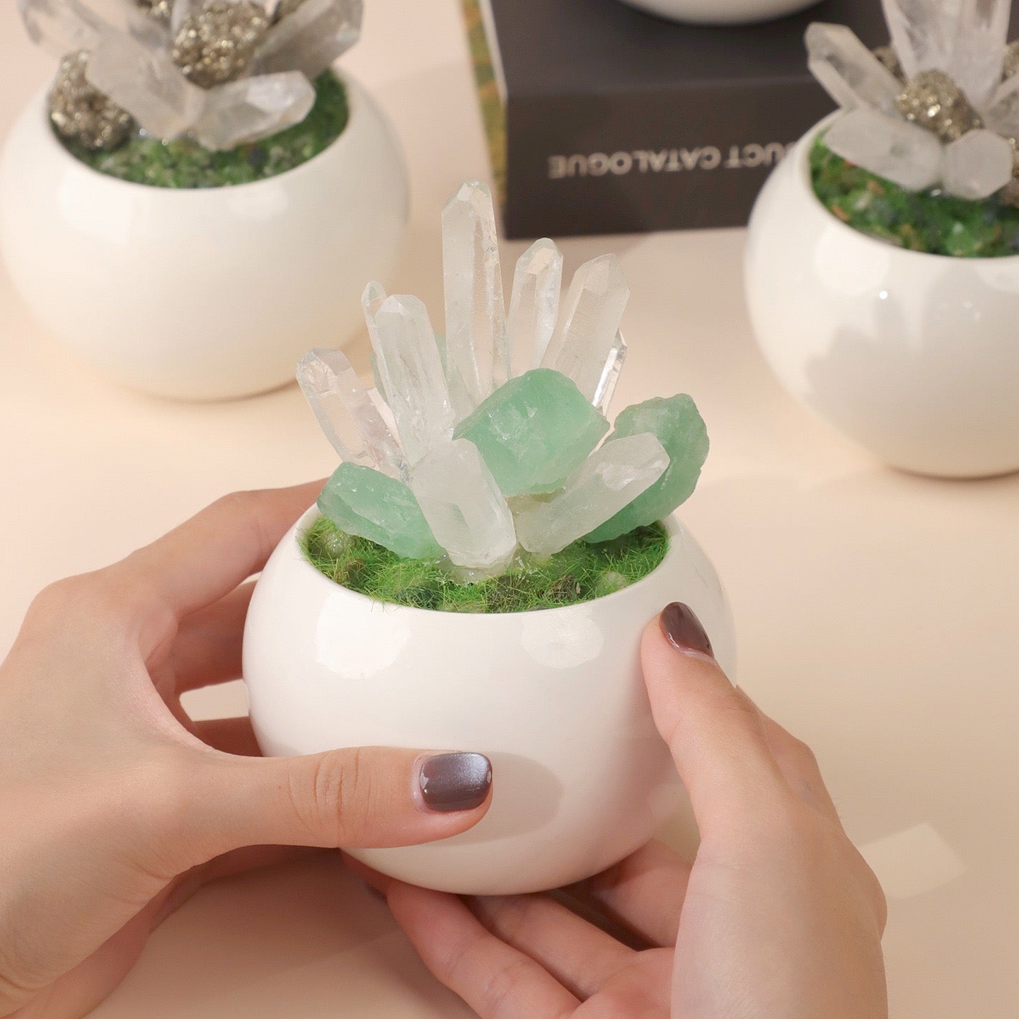 Crystal Raw Stone Ore Potted Column Ornament