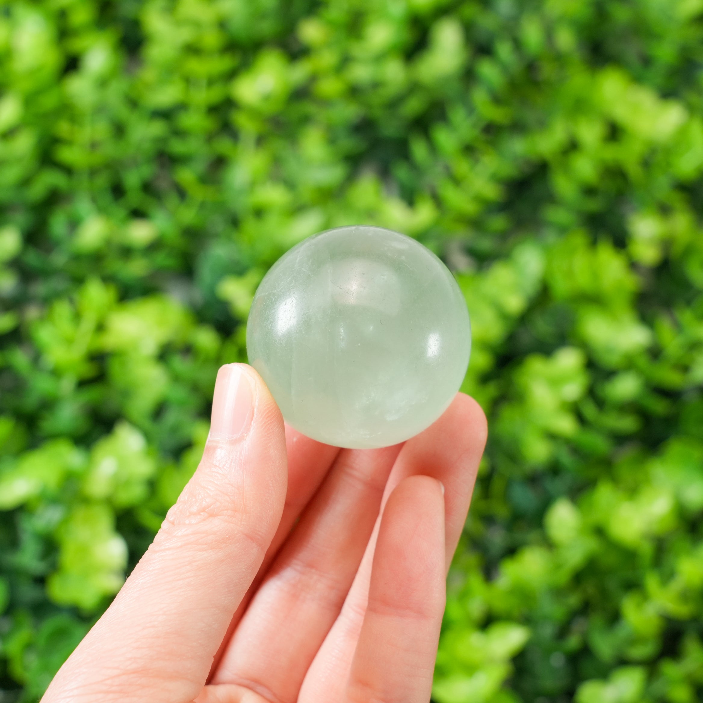 Green Fluorite Mini Sphere | Tiny Healing Crystal, Portable Pocket Stone & Home Decor