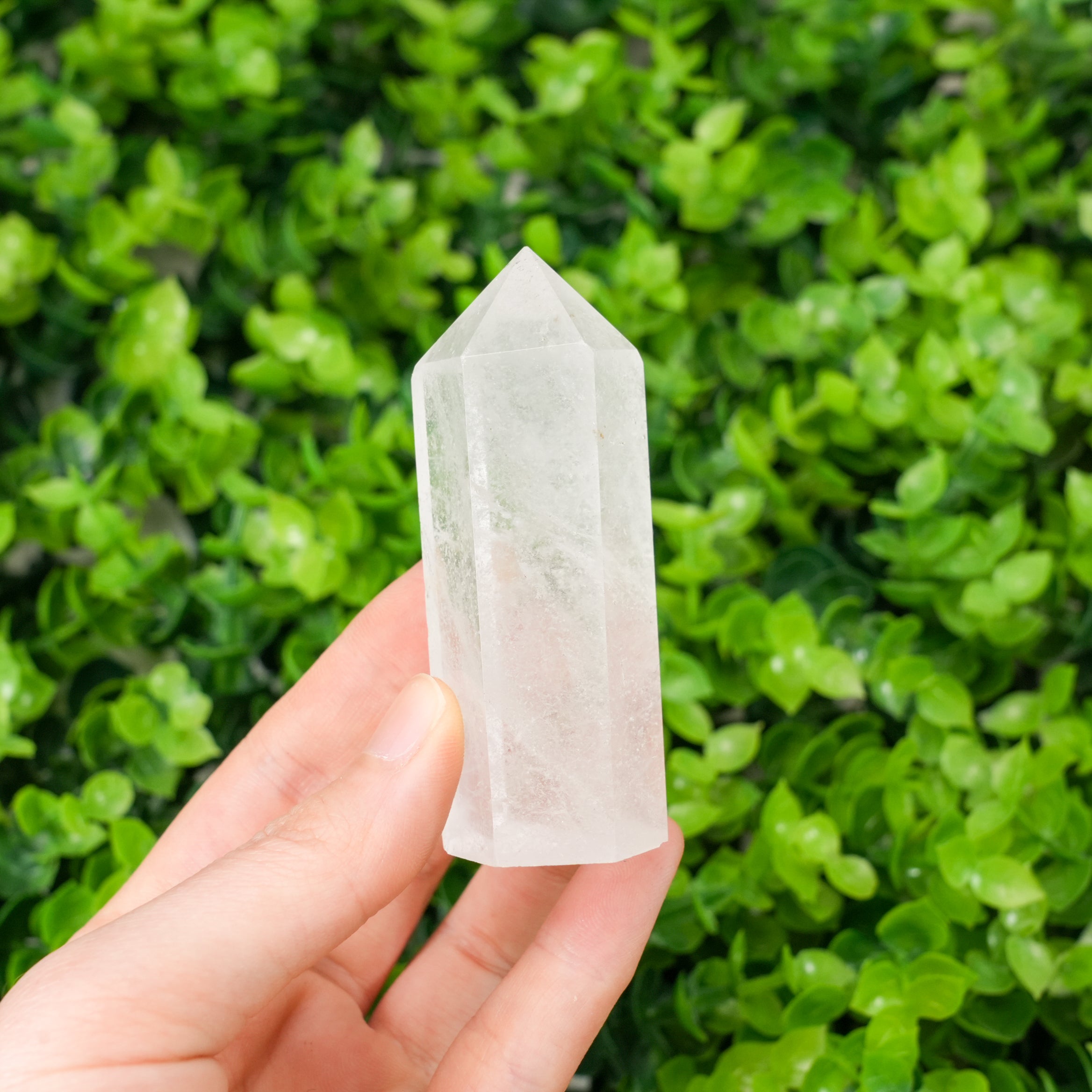 Clear Quartz Crystal Tower, Polished Single Point Wand for Meditation, Spiritual Balance & Desk Decoration