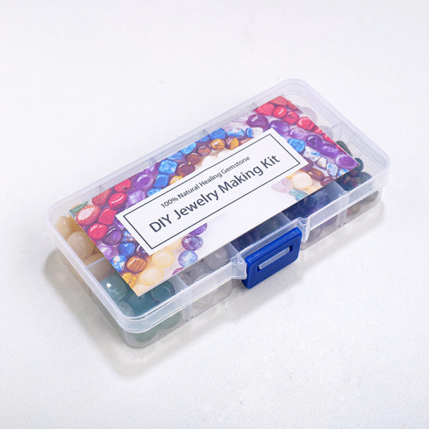 Handmade beaded tumbled stone box