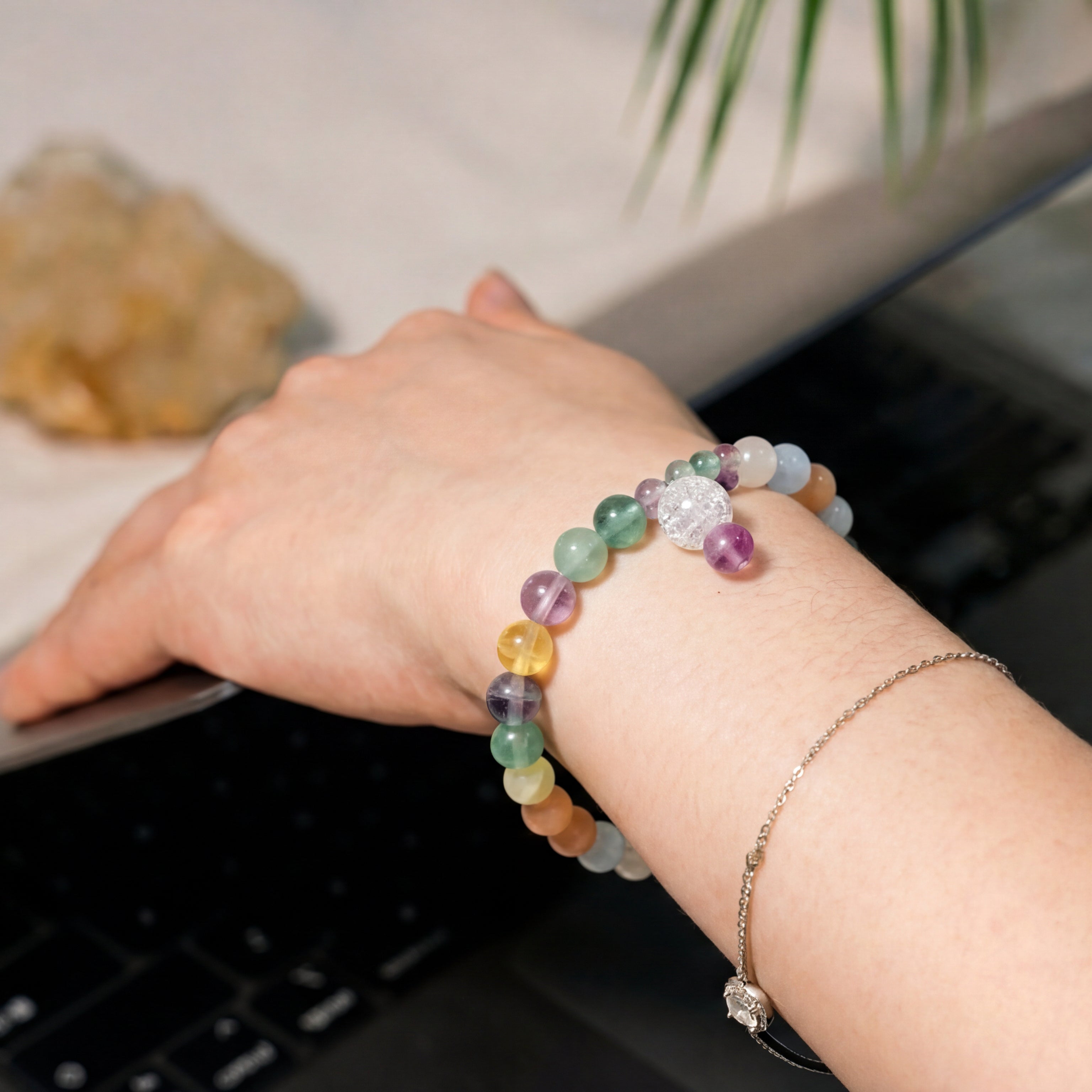 Rainbow Fluorite Handmade Bracelet