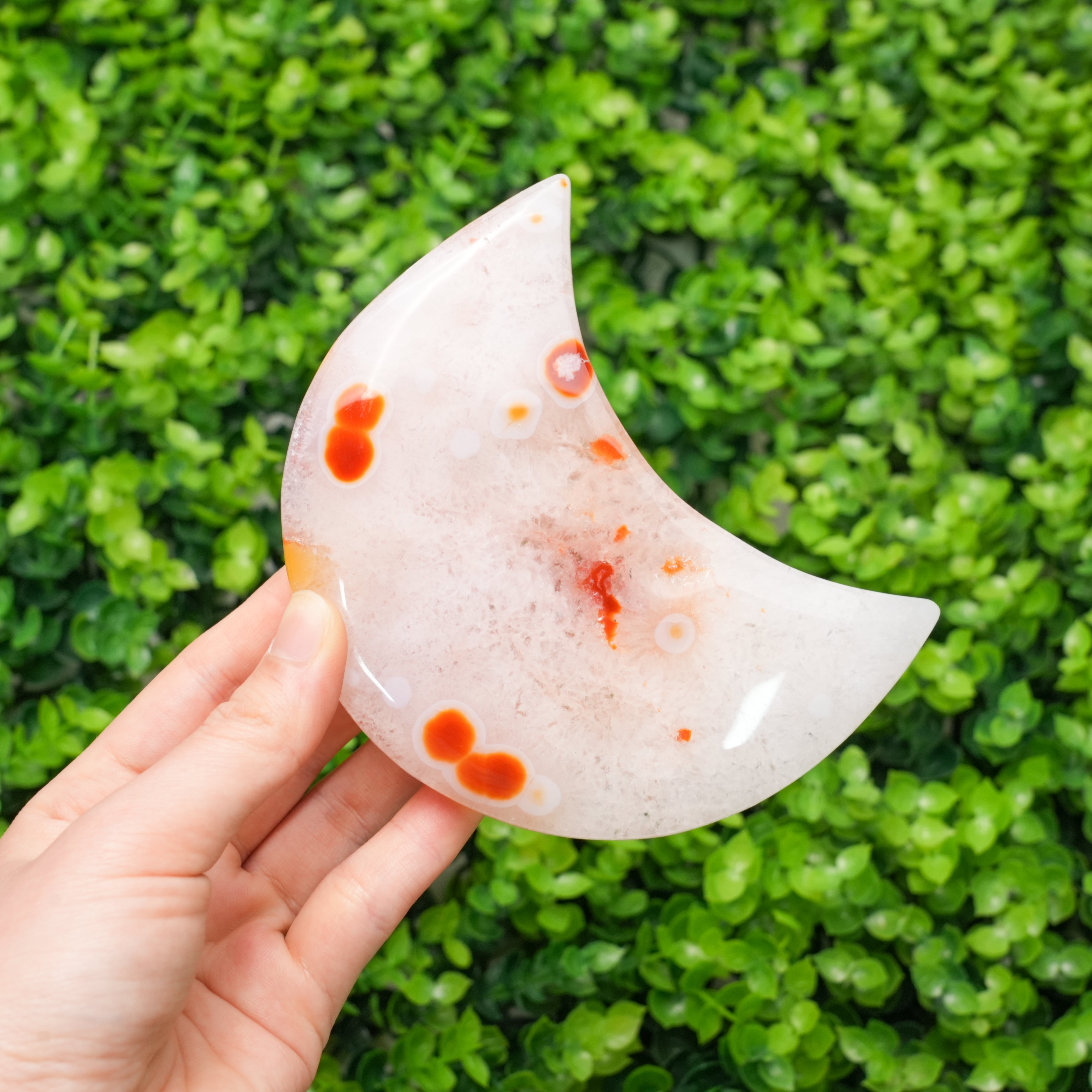 Carnelian Moon Crystal | Healing Stone for Passion & Vitality, Elegant Home Decor