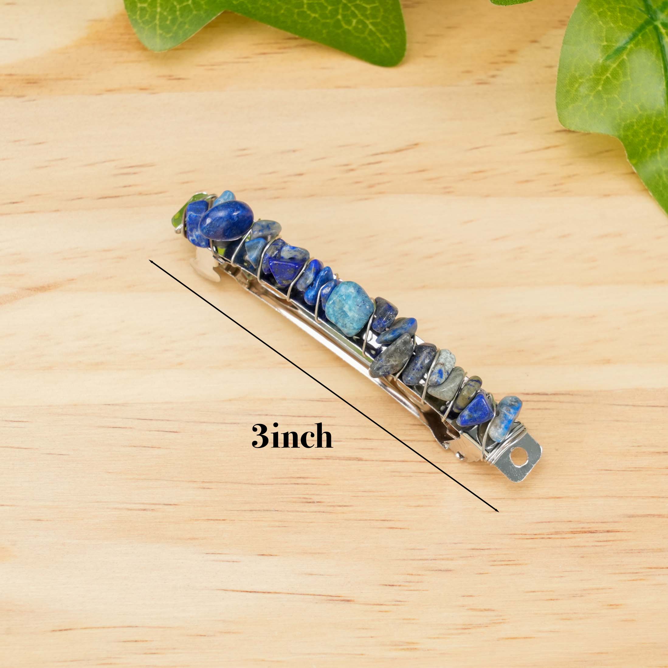 Natural Crystal Hair Clips -Healing Gemstone Hairpins, Handmade Stone Hair Barrettes for Women, Spiritual Boho Hair Accessories