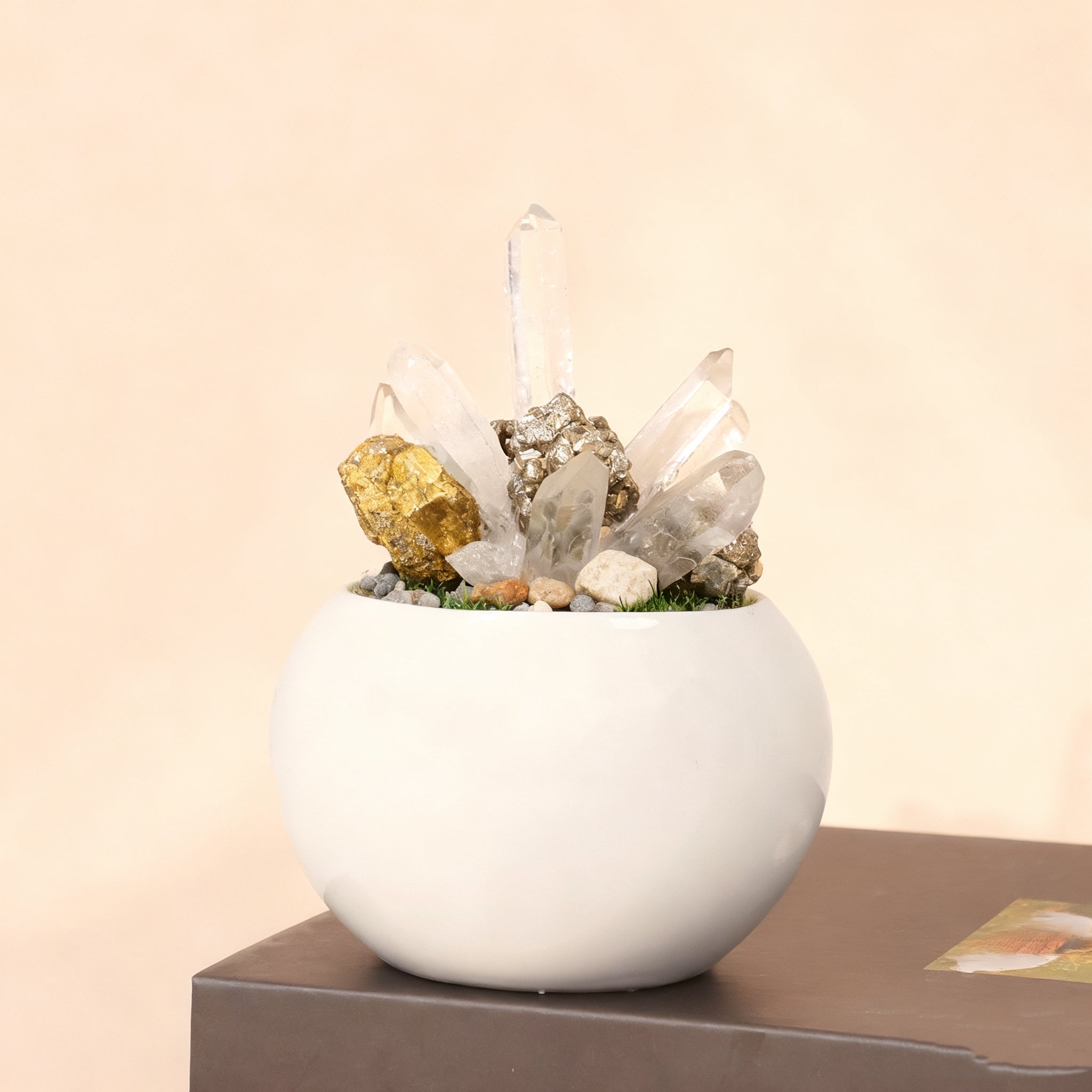 Crystal Raw Stone Ore Potted Column Ornament