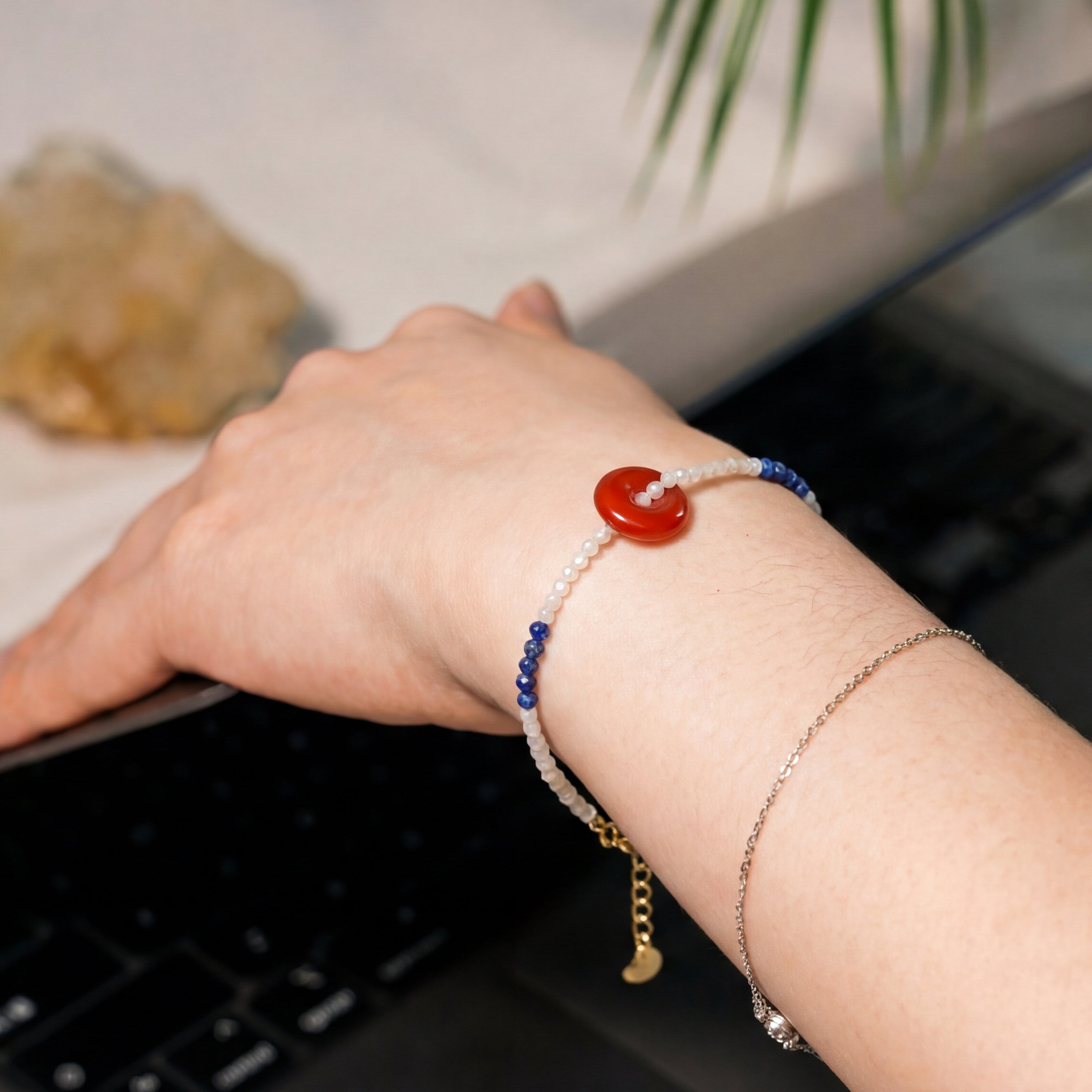 Red Jasper Peace Buckle Handmade Bracelet