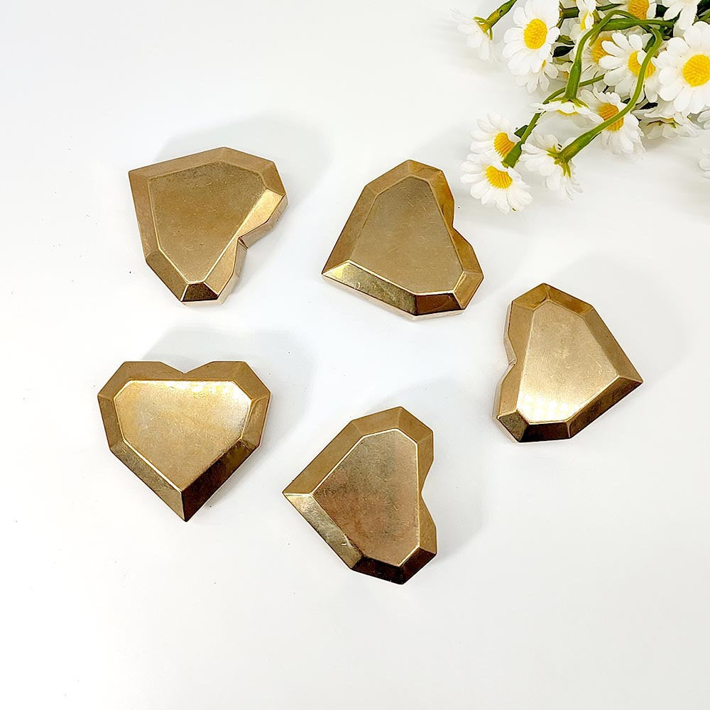 Natural Pyrite Iron Ore Cut Heart