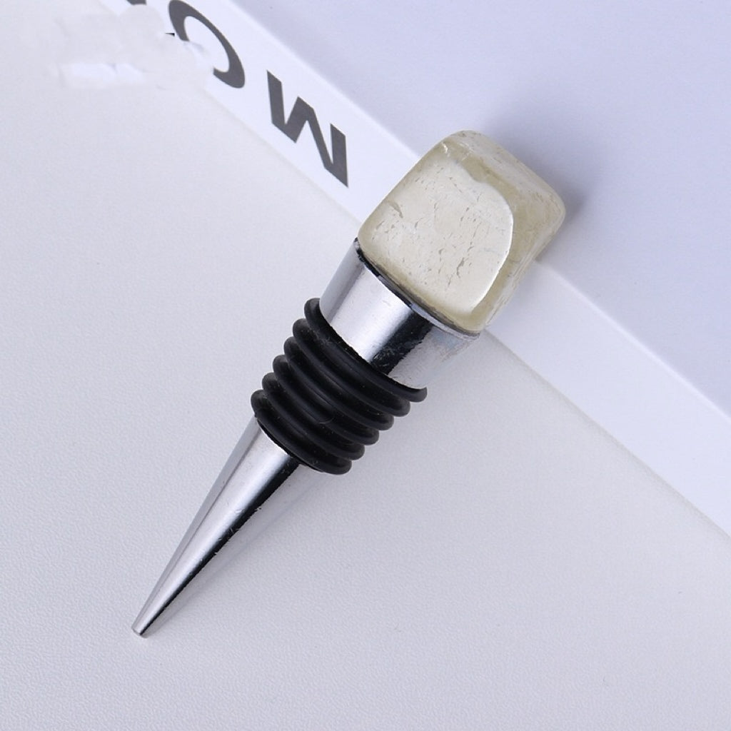 Natural Crystal Cube Red Wine Stopper