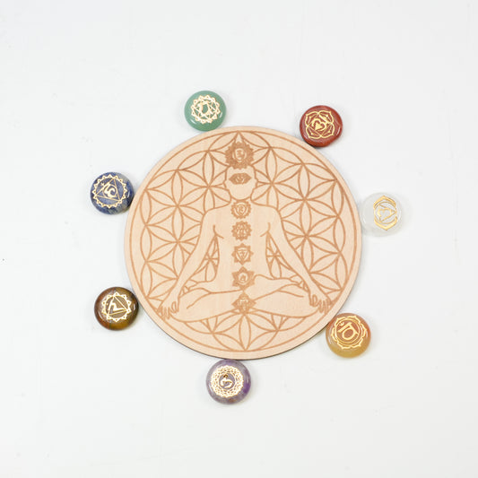 7 Pieces Natural Chakra Healing Crystal Set - Mixed Round & Heart-Shaped Stones for Yoga, Meditation & Reiki - Polished Energy Stones for Mindfulness, Spiritual Balancing & Gift Collection