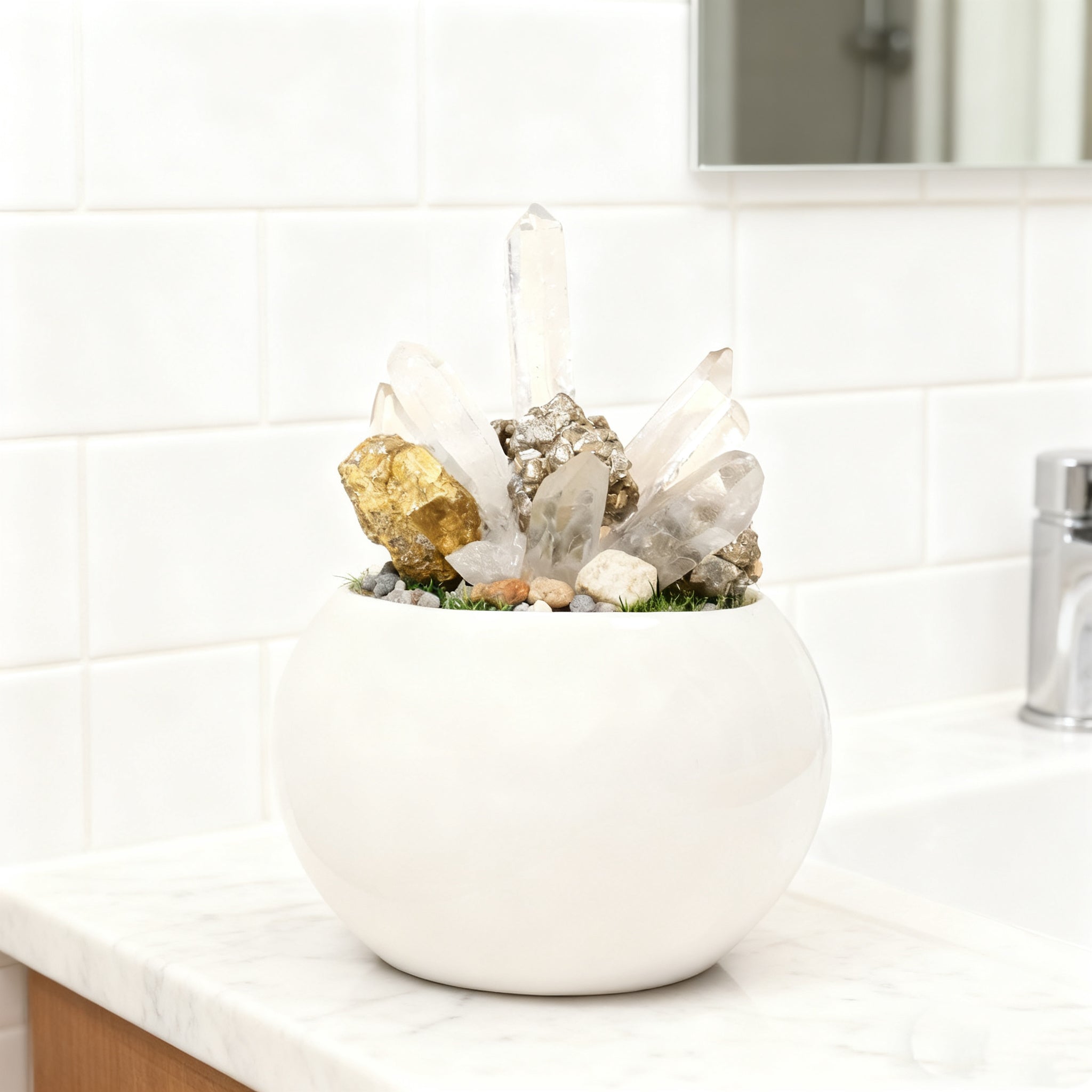 Crystal Raw Stone Ore Potted Column Ornament