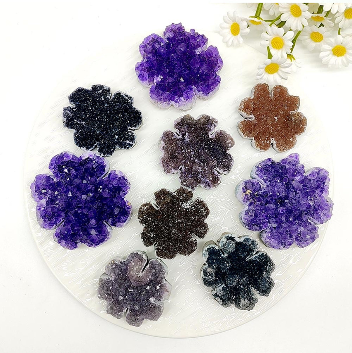 Natural Amethyst Cluster Four-Leaf Clover