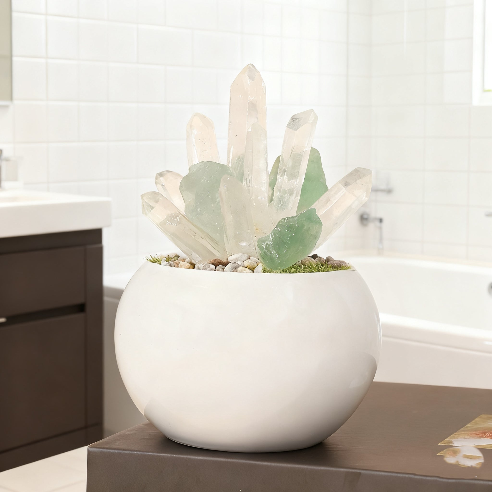 Crystal Raw Stone Ore Potted Column Ornament