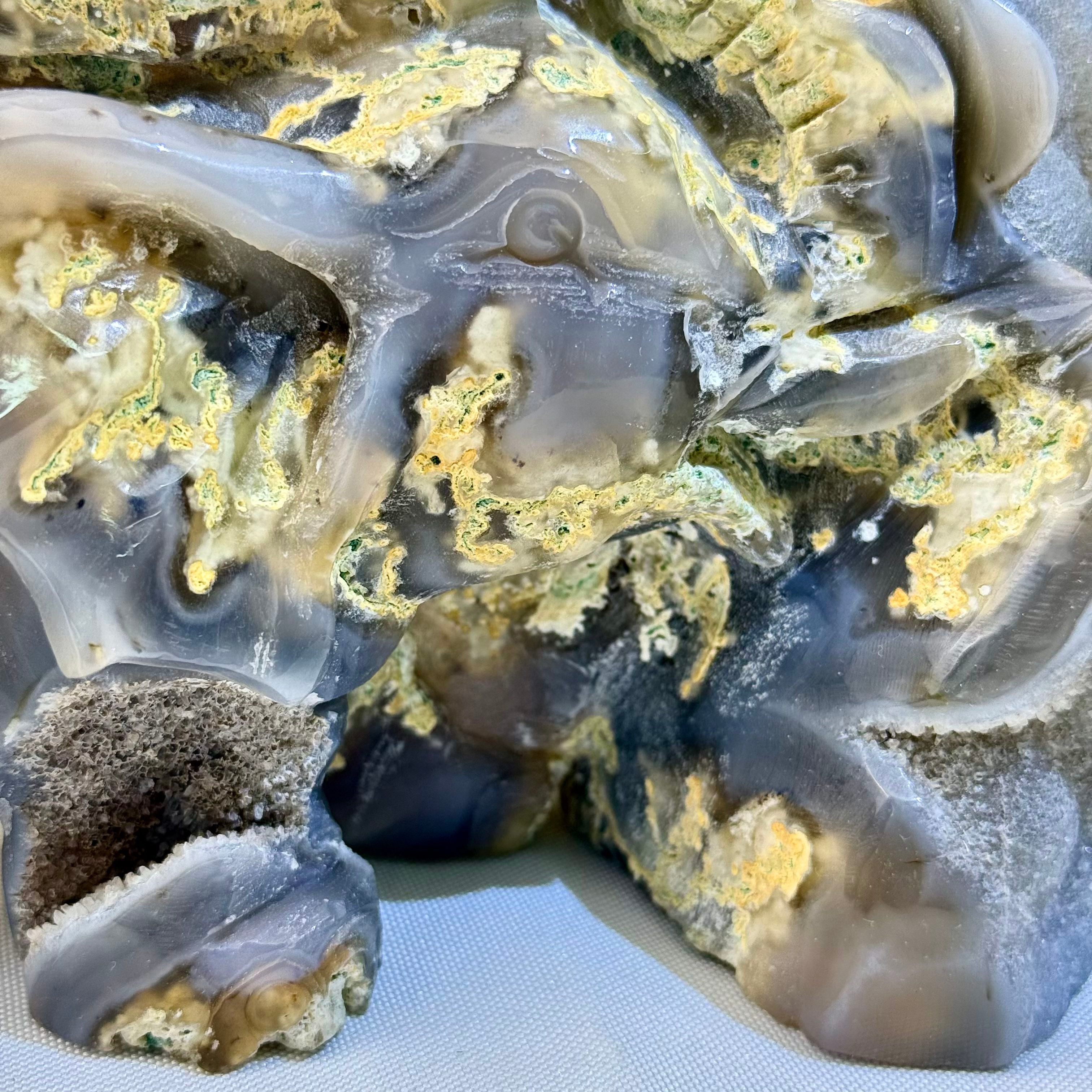 Moss Agate Elephant Figurine