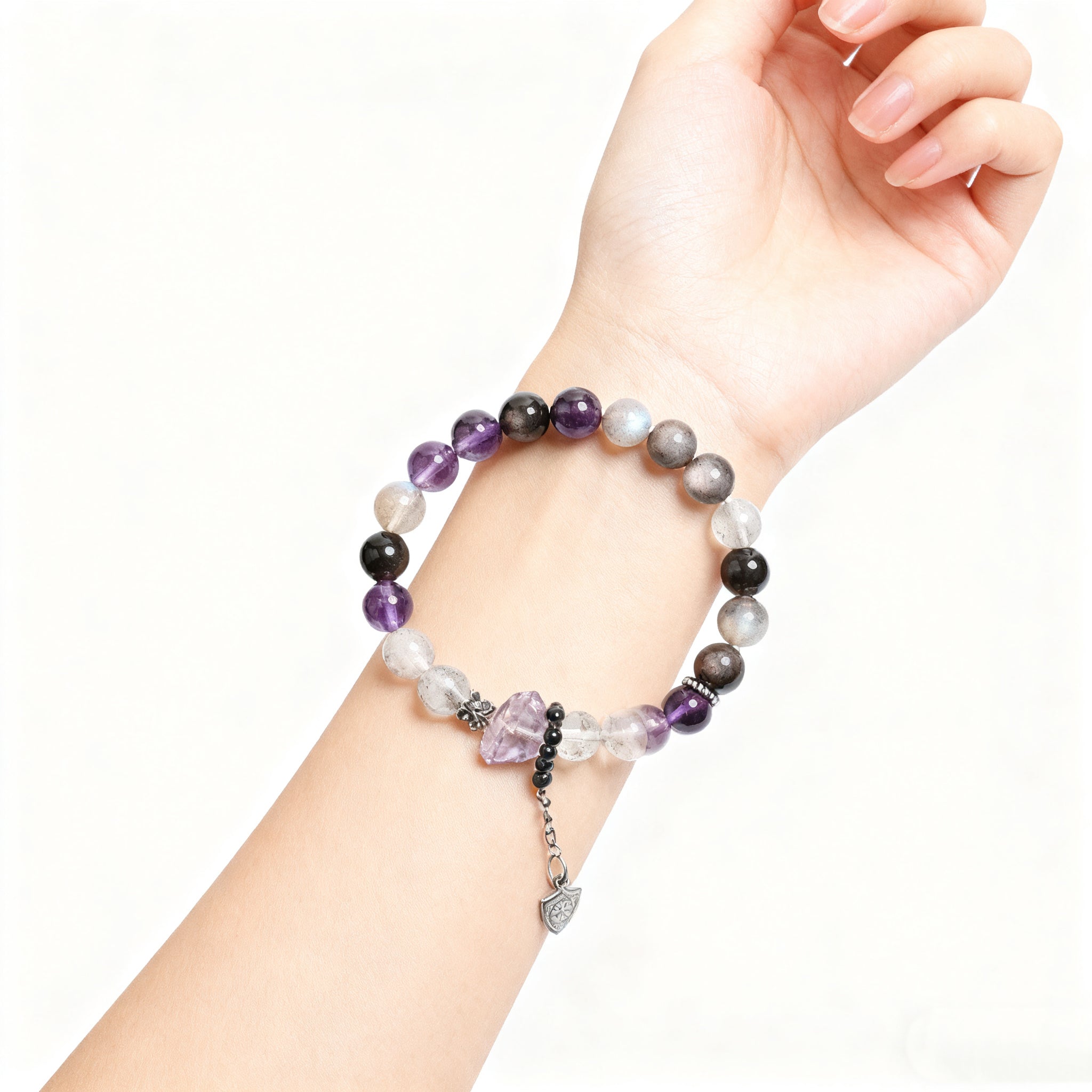 Natural Nine Purple Fire Amethyst Bracelet