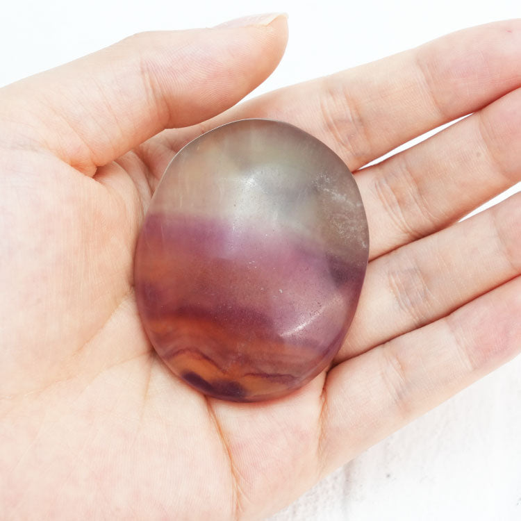 Handheld Candy Fluorite Palmstone with Vivid Colors