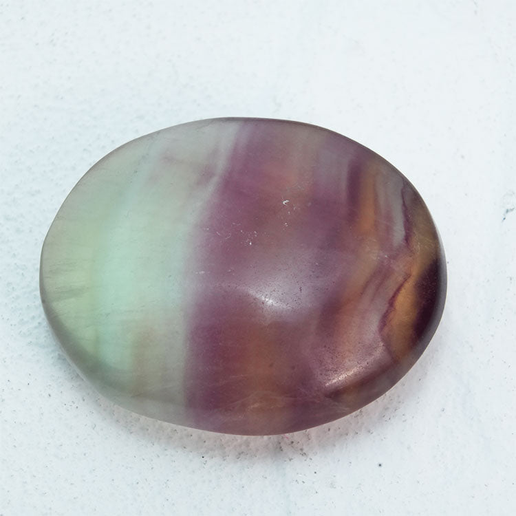 Energizing Candy Fluorite Palmstone for Balance and Harmony