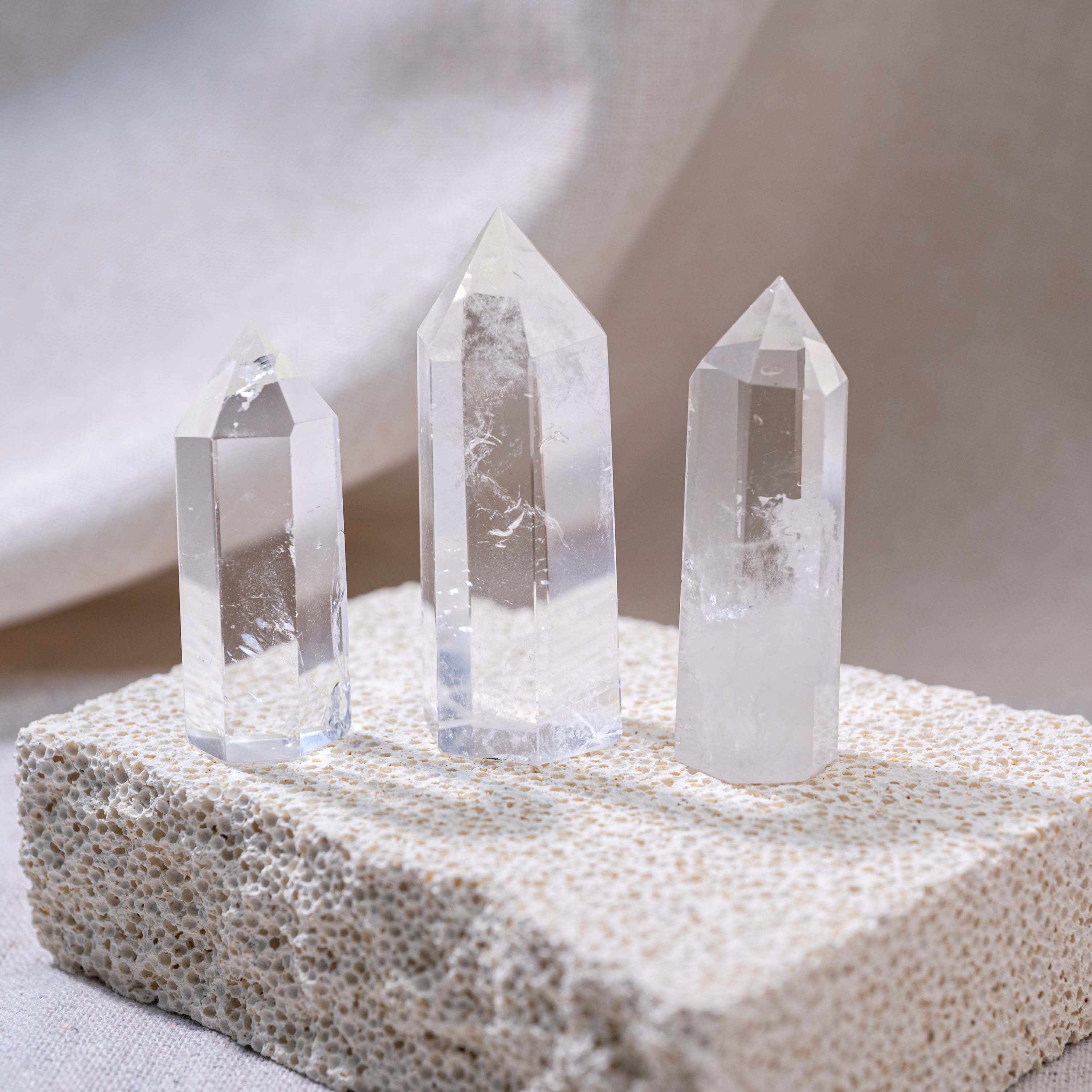 Clear quartz point is revered for its healing properties