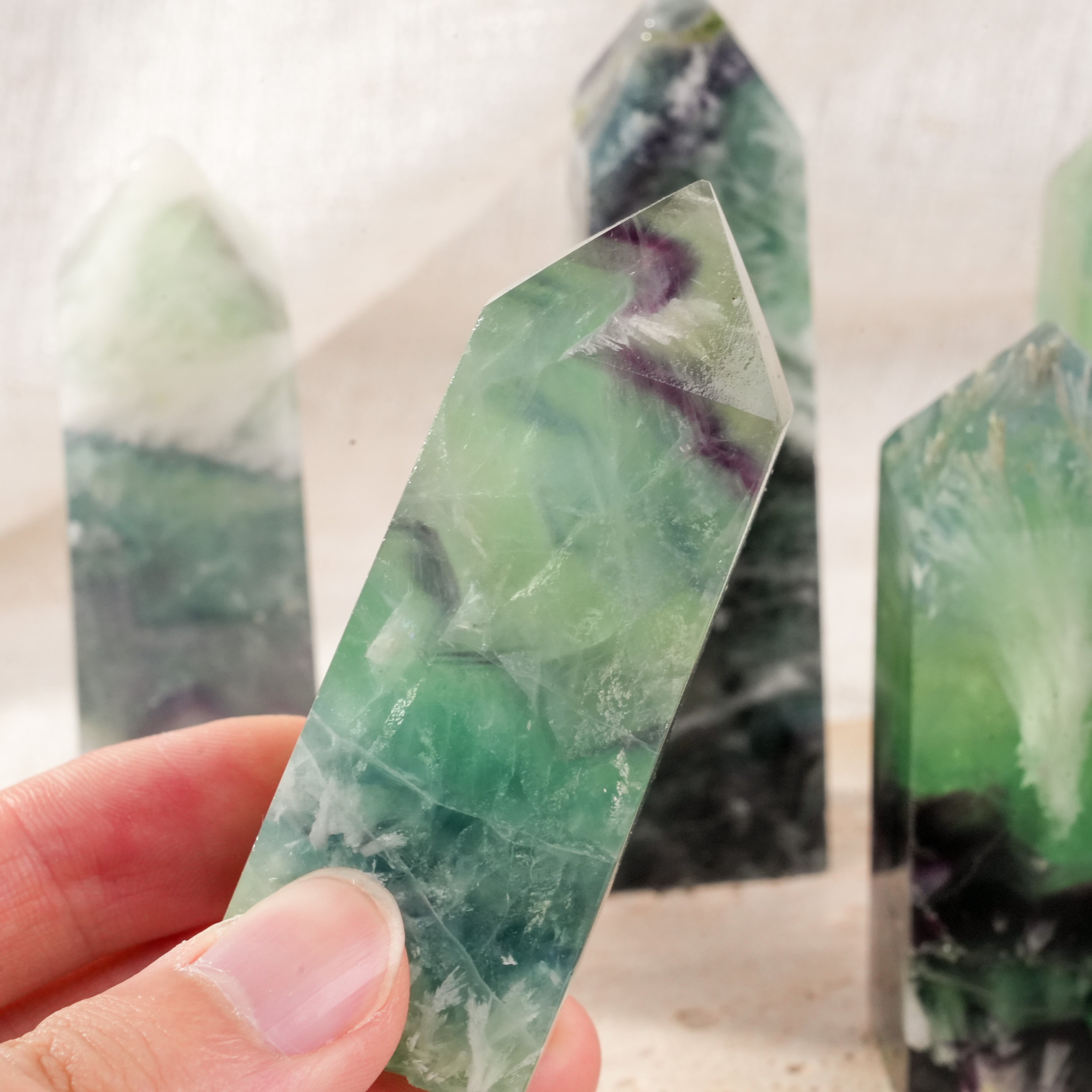 Snowflake Fluorite Tower