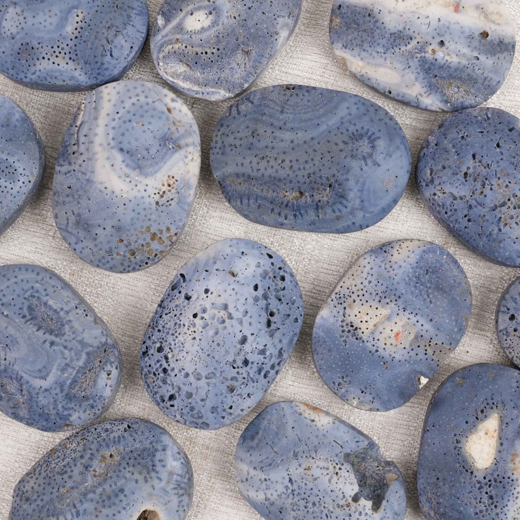 Blue Coral Jade Palm Stone