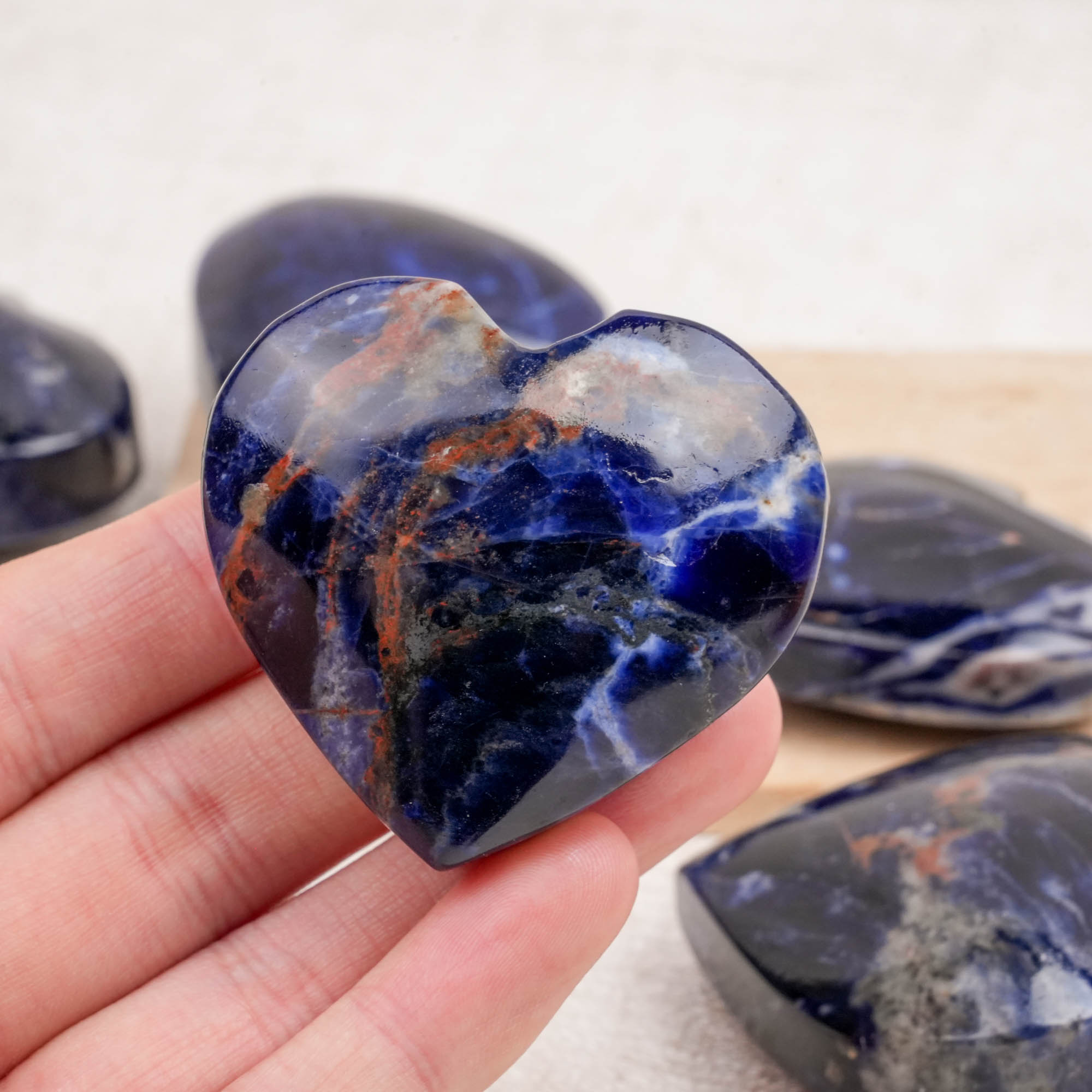 Sodalite Heart Palm Stone
