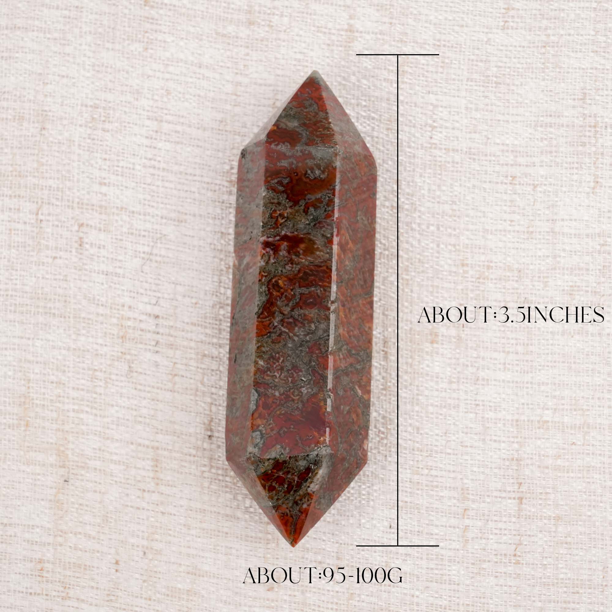 Red Moss Agate Double Terminated Point