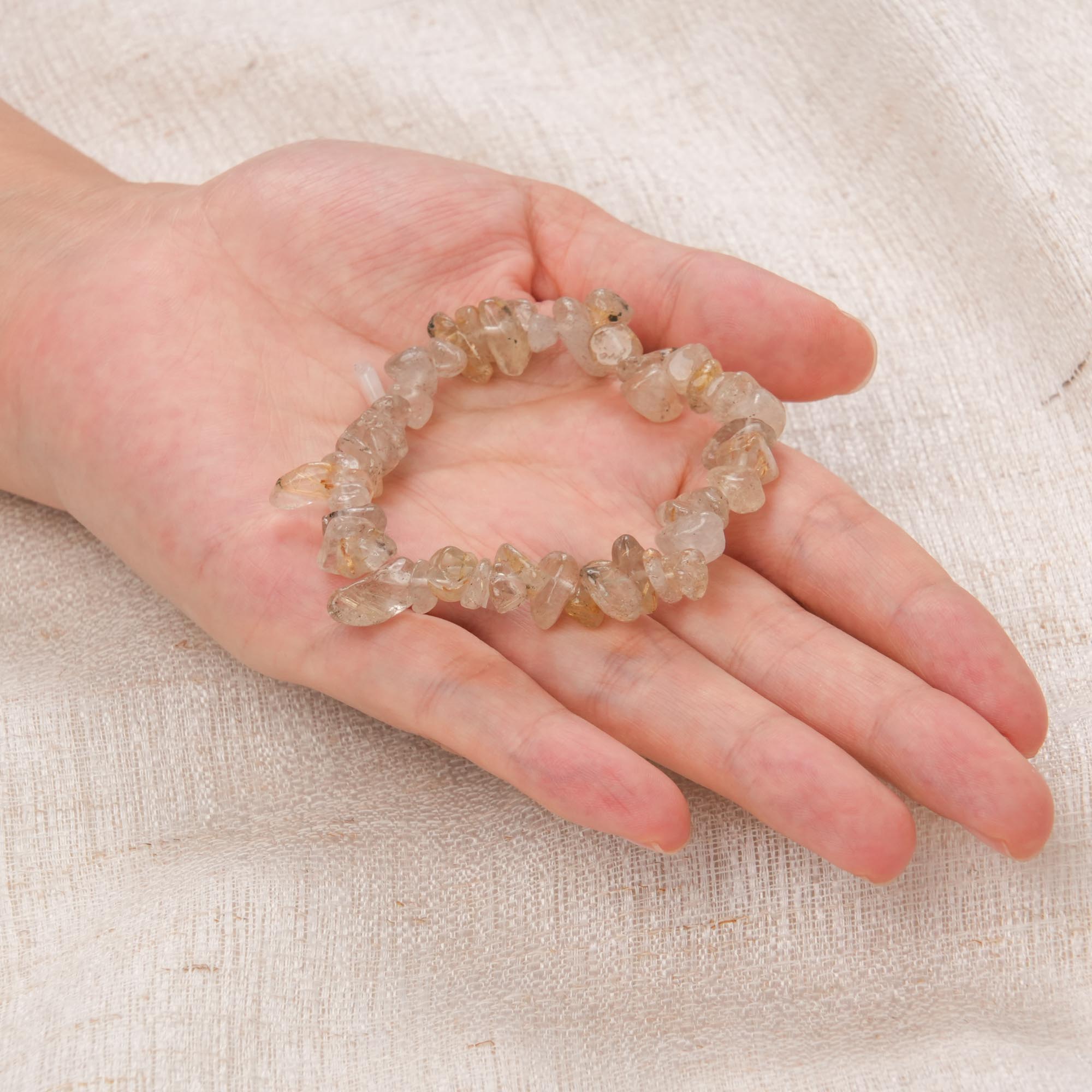 Golden Rutile Quartz Chip Bracelet
