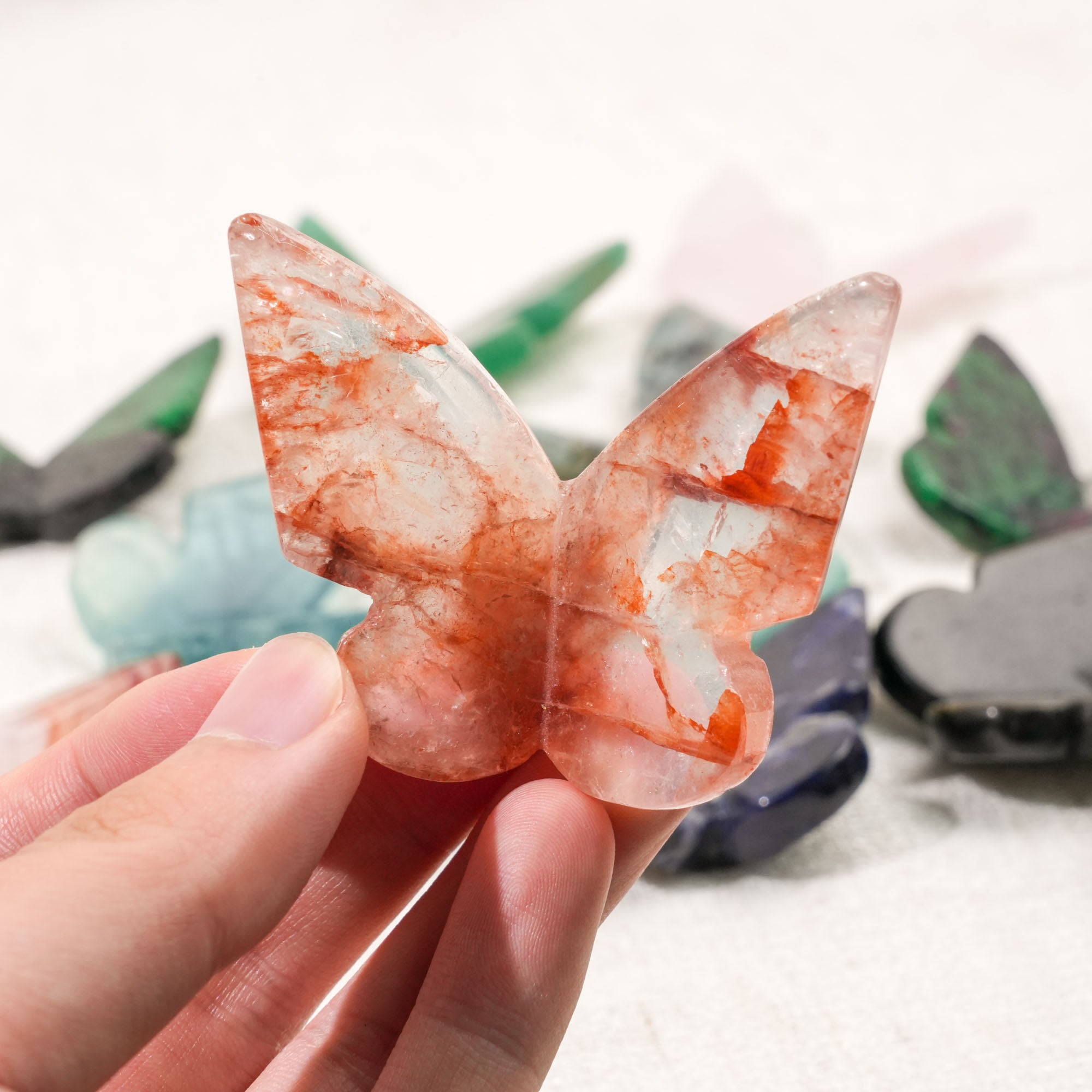 Multi-Material Crystal Butterfly Carving