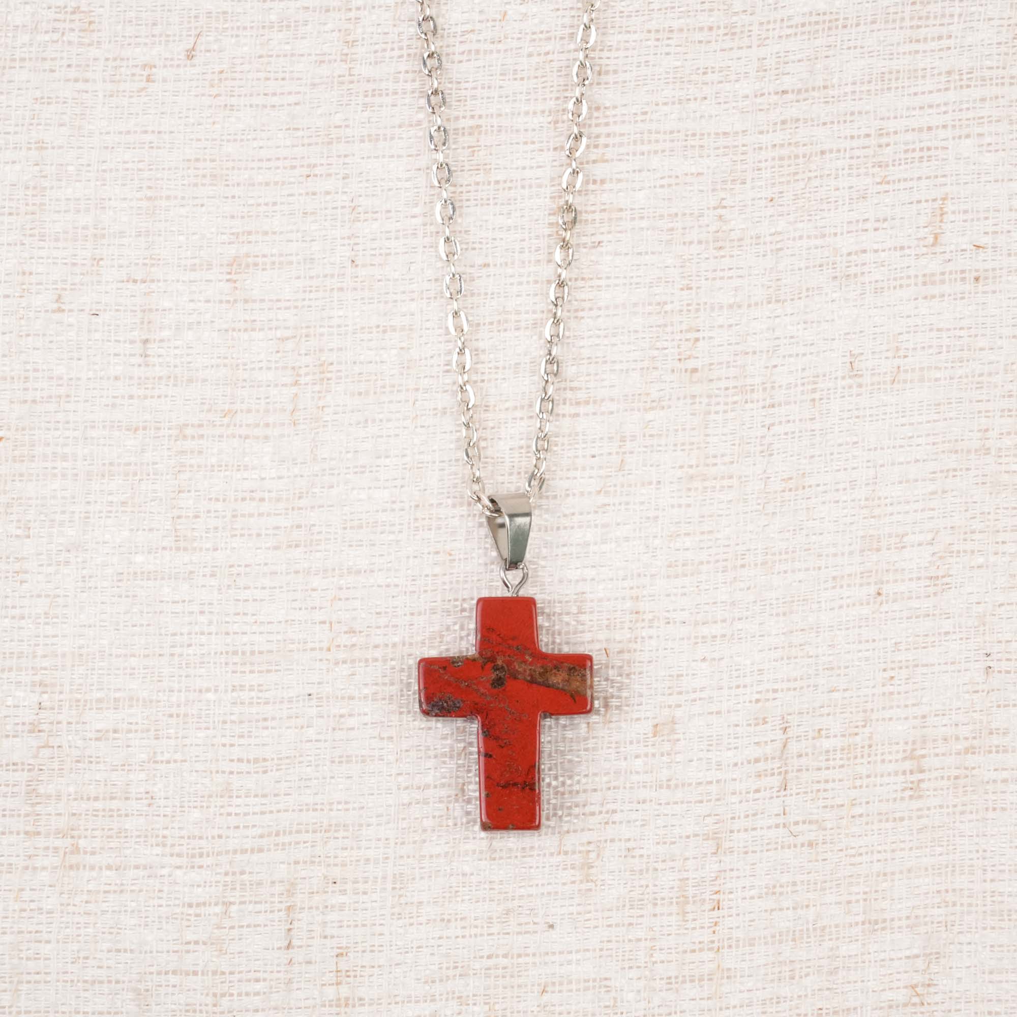 Multi-Material Crystal Cross Pendant