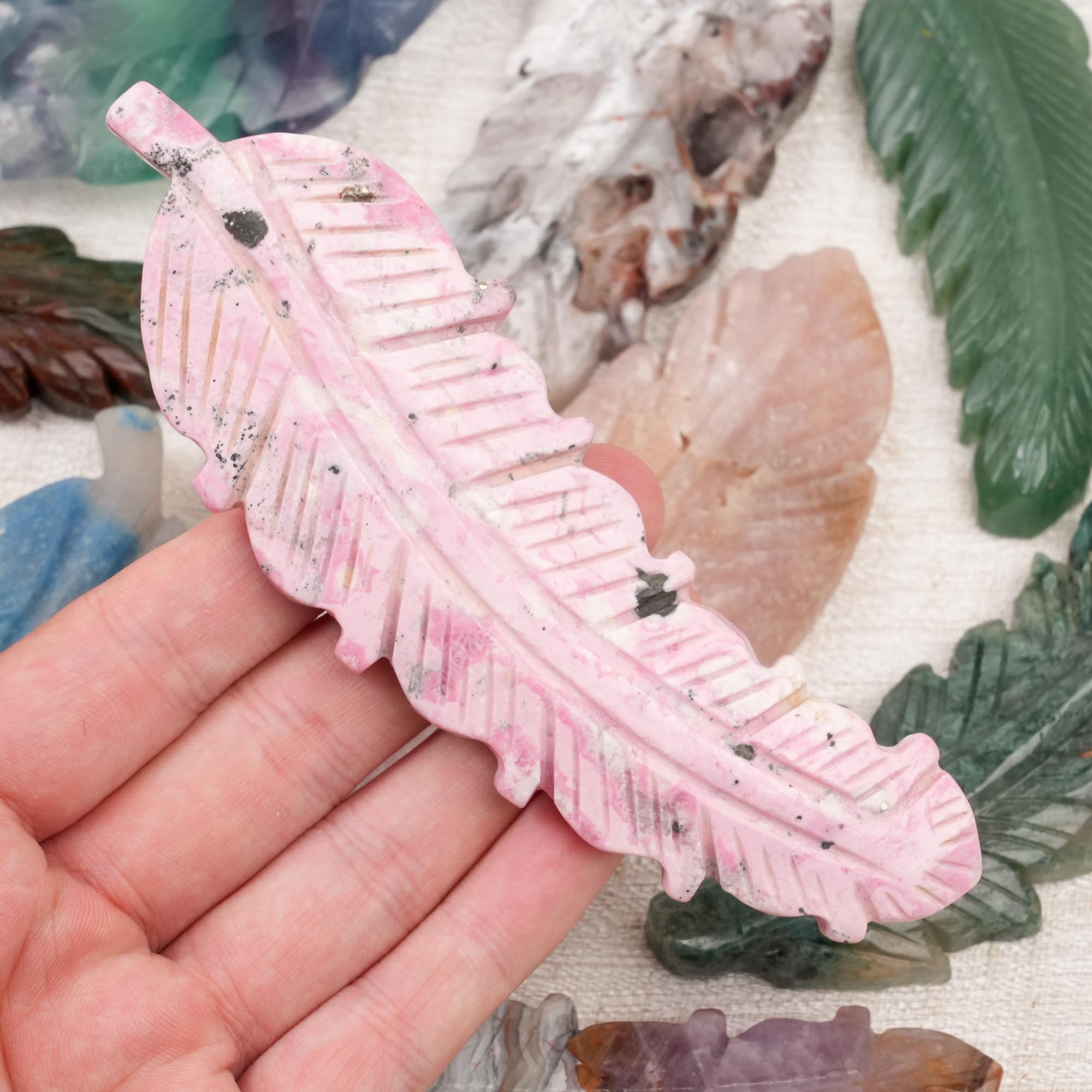 Multi-Material Crystal Feather Carving