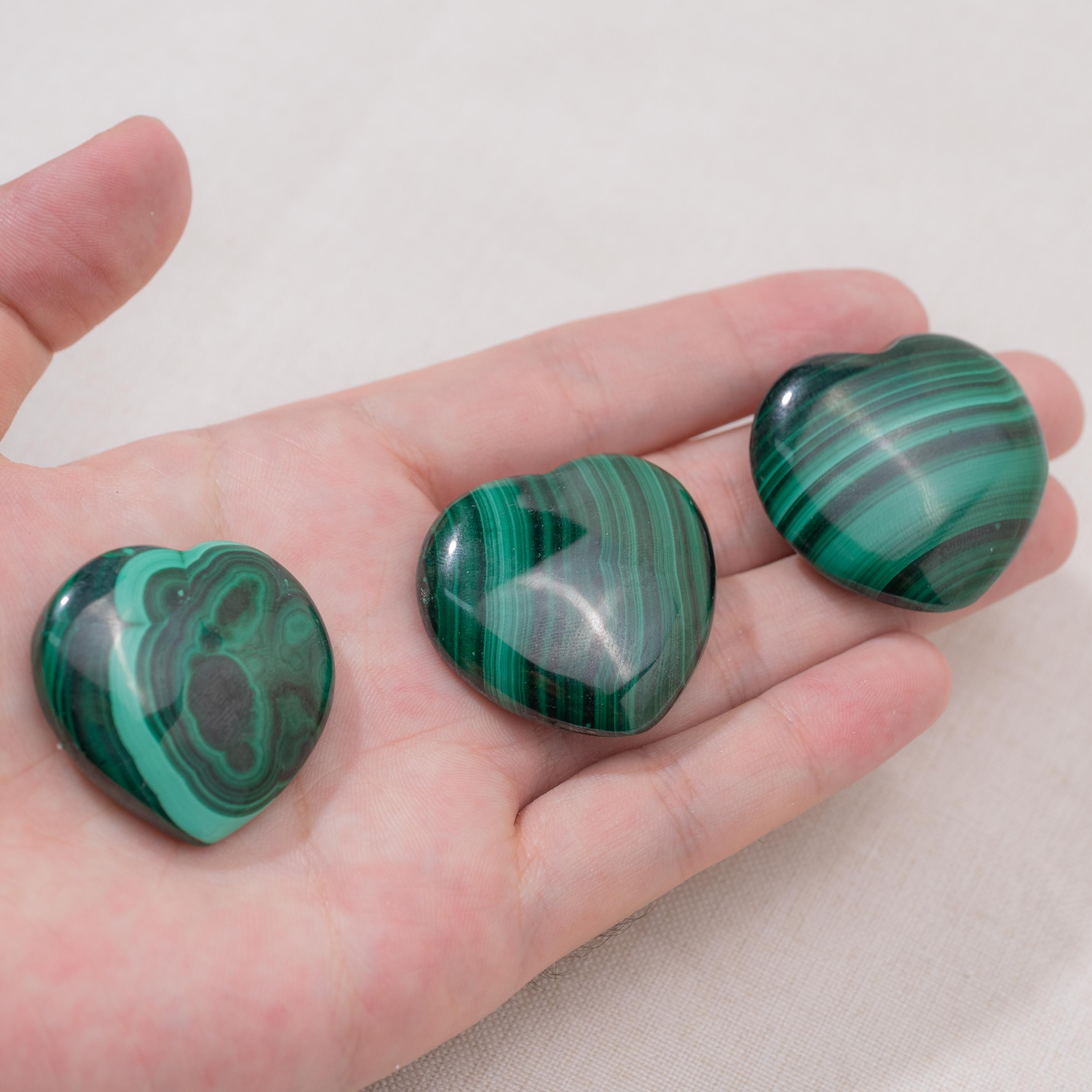 Natural gemstone with Malachite