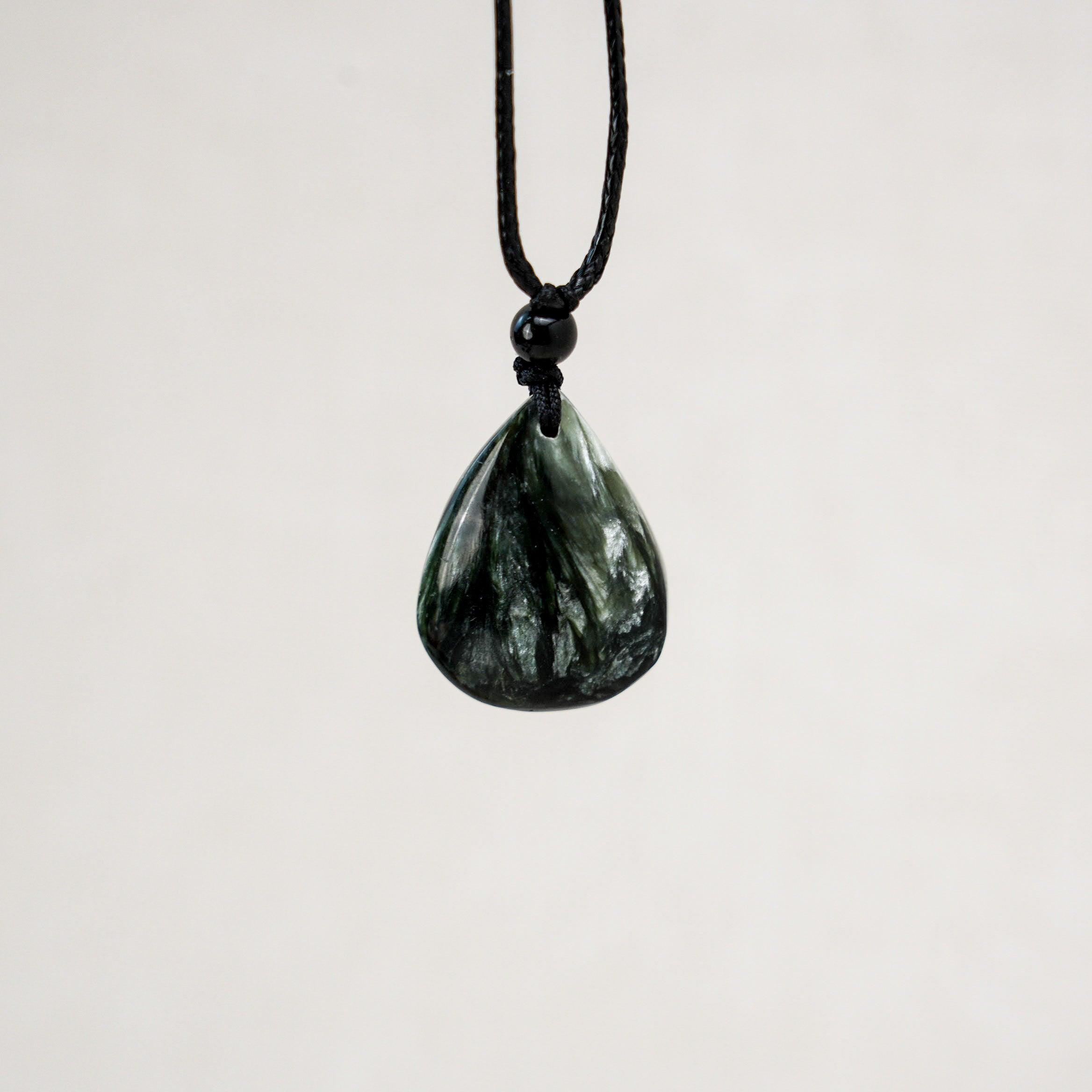 Exquisite handcrafted seraphinite pendant necklace, ideal for both everyday wear and special occasions.