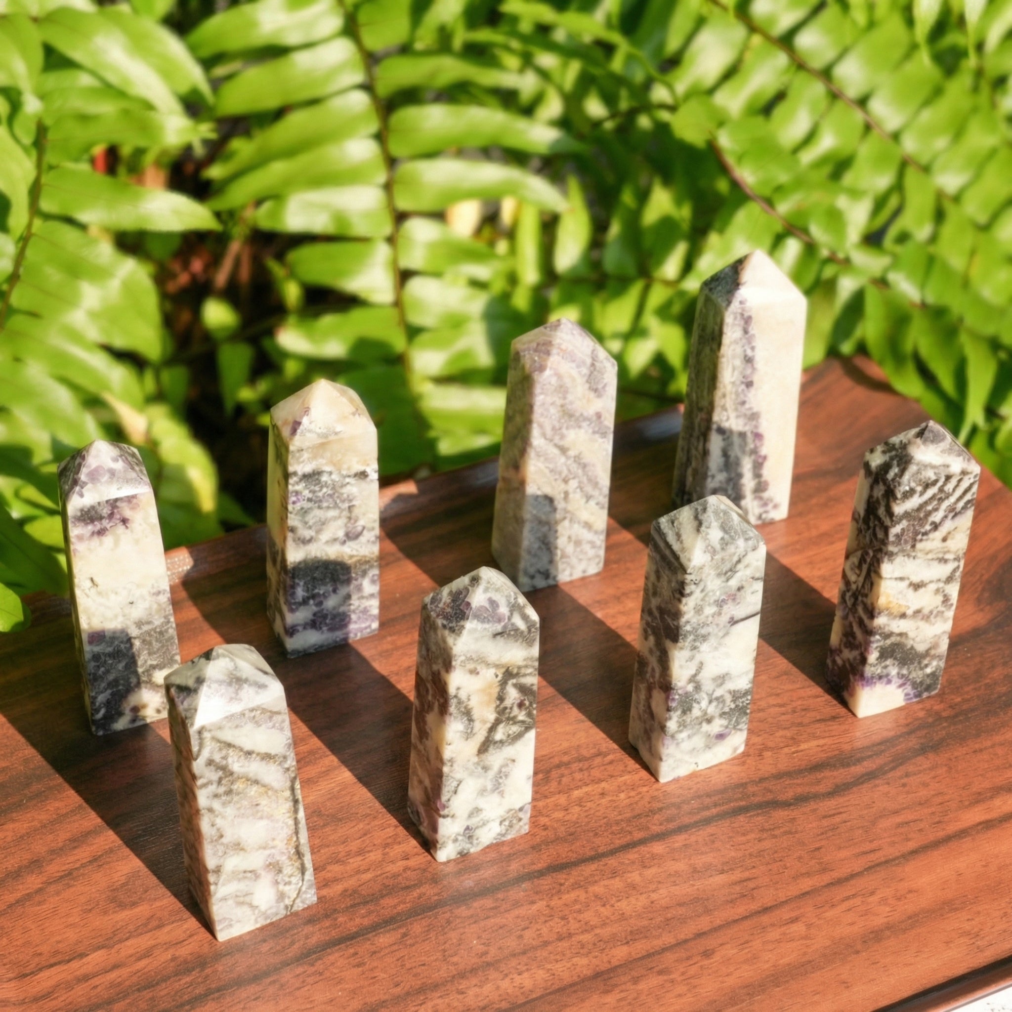 Purple Zebra Fluorite Tetrahedron