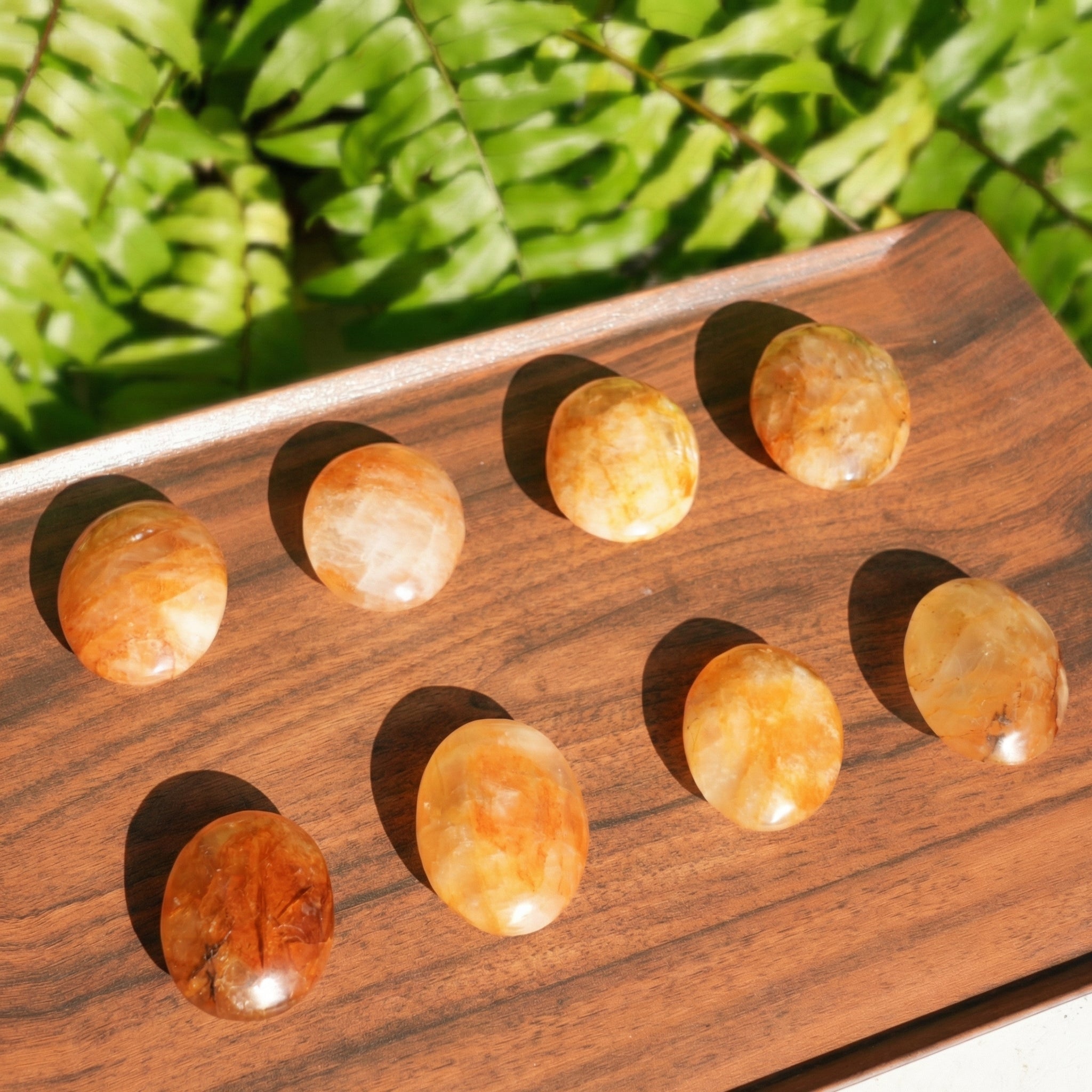 Yellow Fire Quartz Palmstone