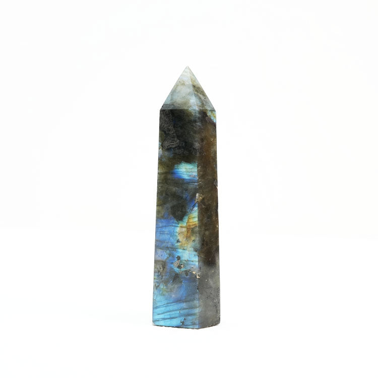 Labradorite Point with Deep Blue and Green Hues for Meditation Focus