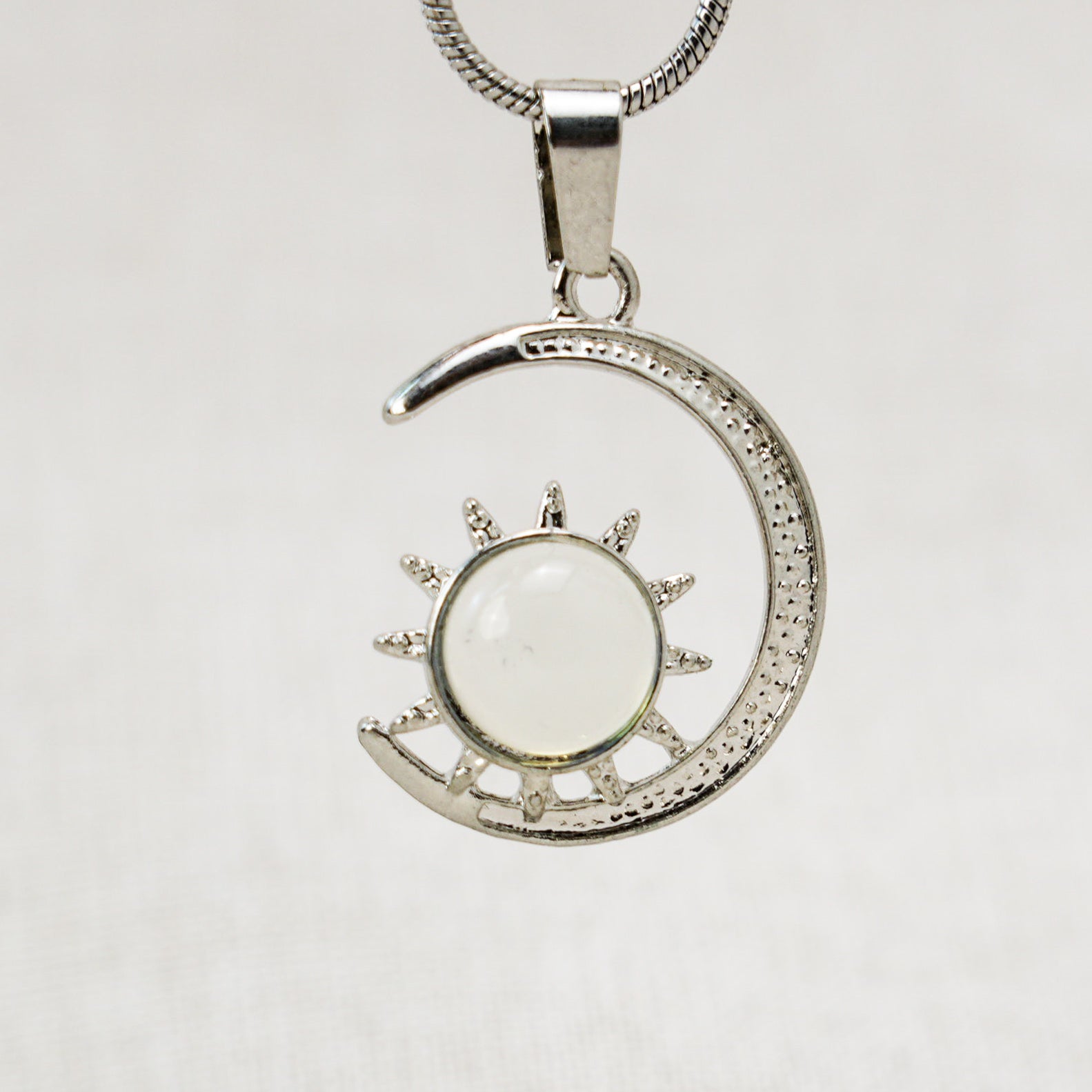 Exquisite handcrafted moon pendant necklace, ideal for both everyday wear and special occasions.